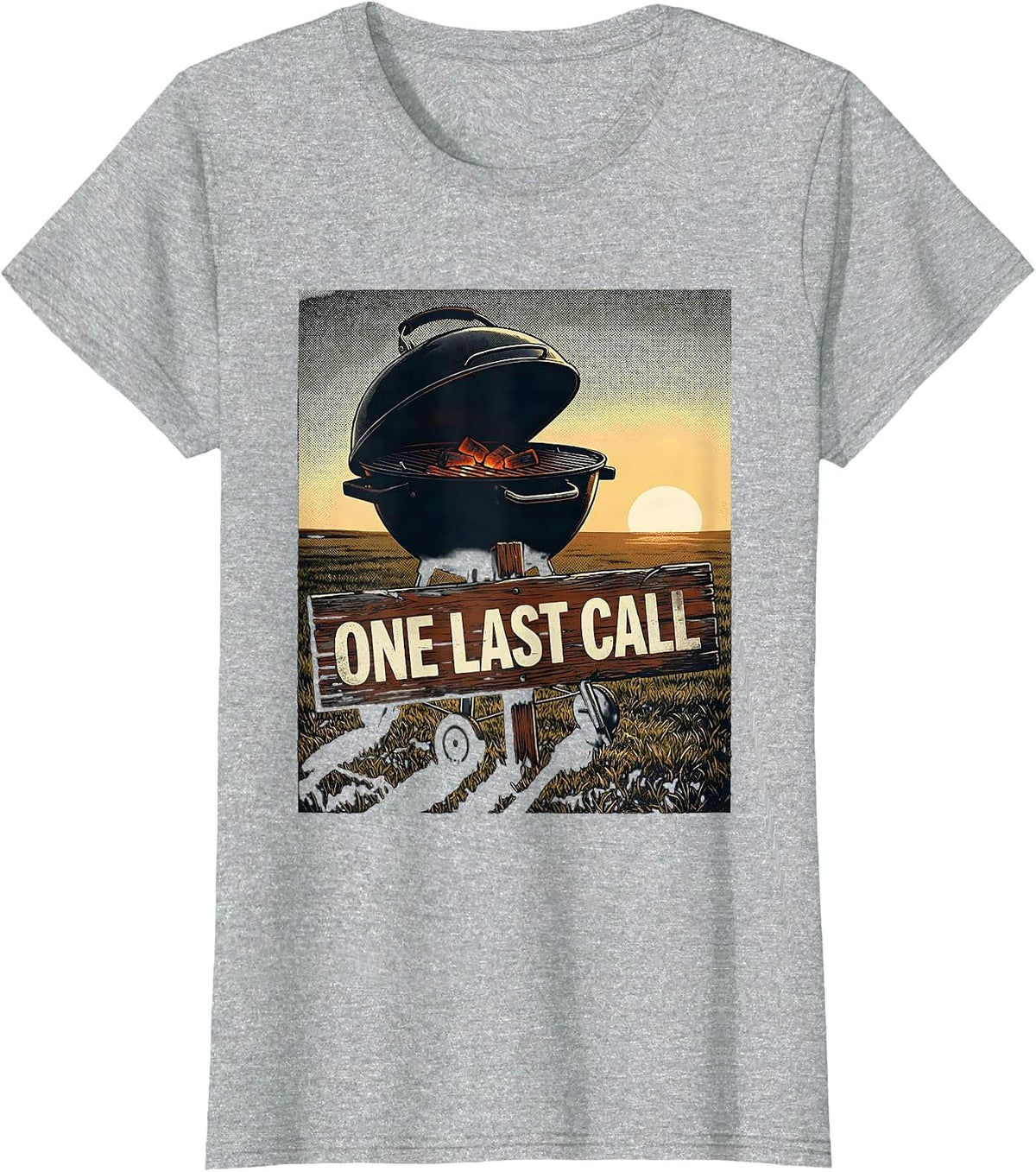 One Last Call Funny Grill Dad BBQ Pitmaster Humor T-Shirt - Heather Grey