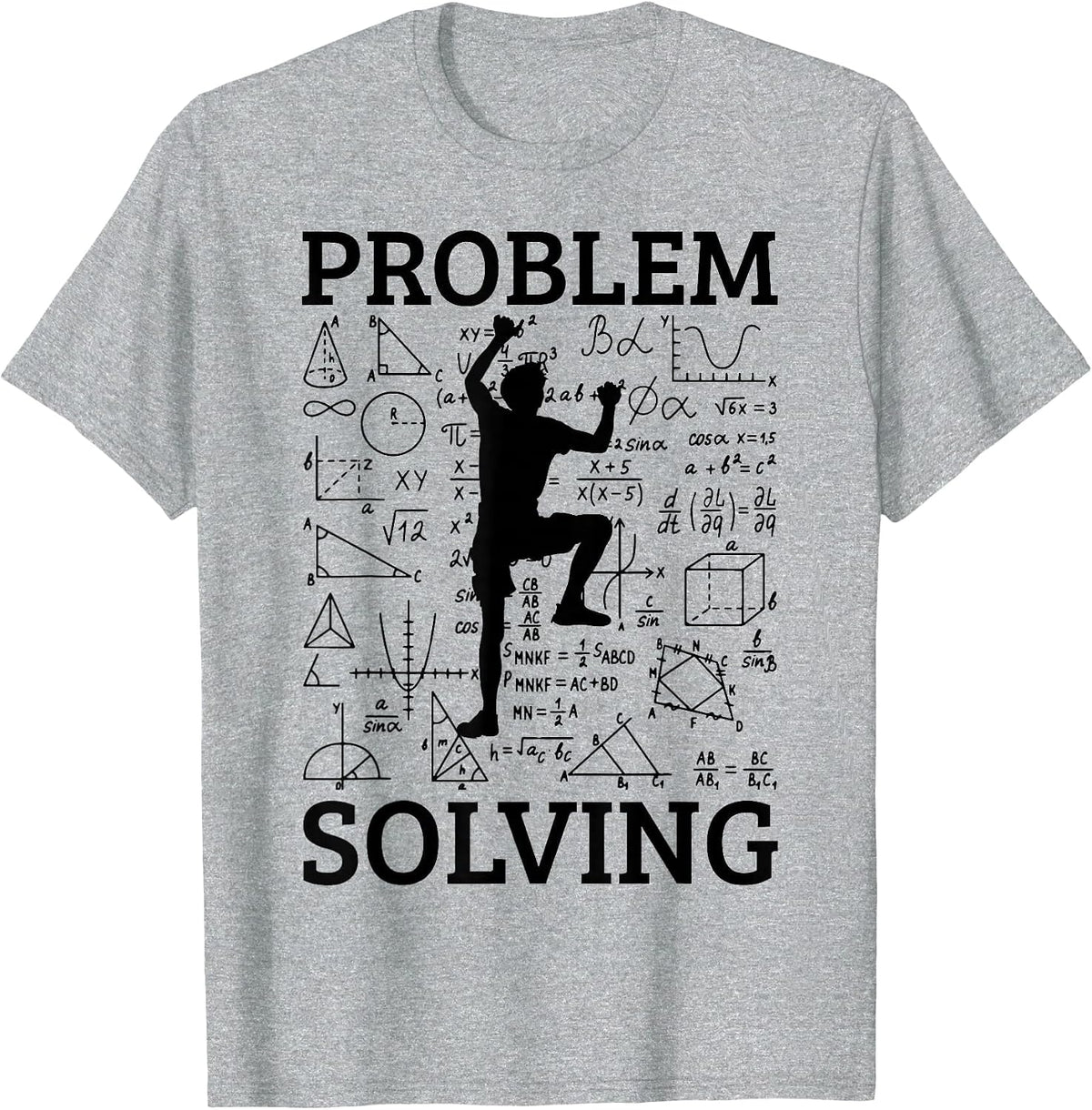 Climbing Problem Solving Rock Climber Bouldering Climb Wall T-Shirt - Heather Grey