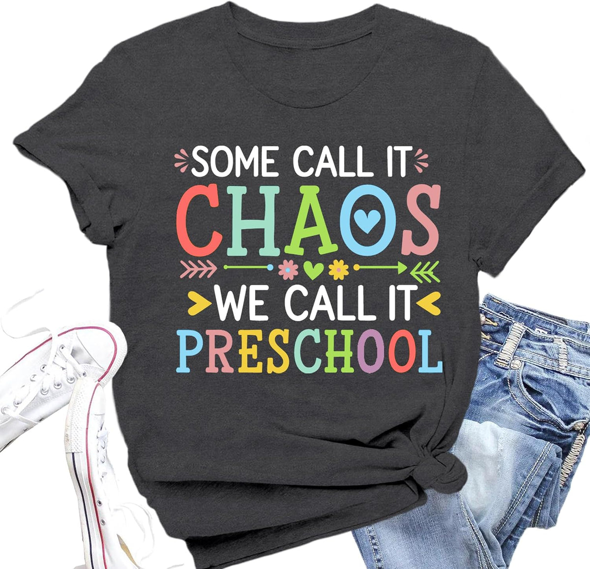 Preschool Teacher Shirts for Women Kindergarten Teacher Life Tee - Grey