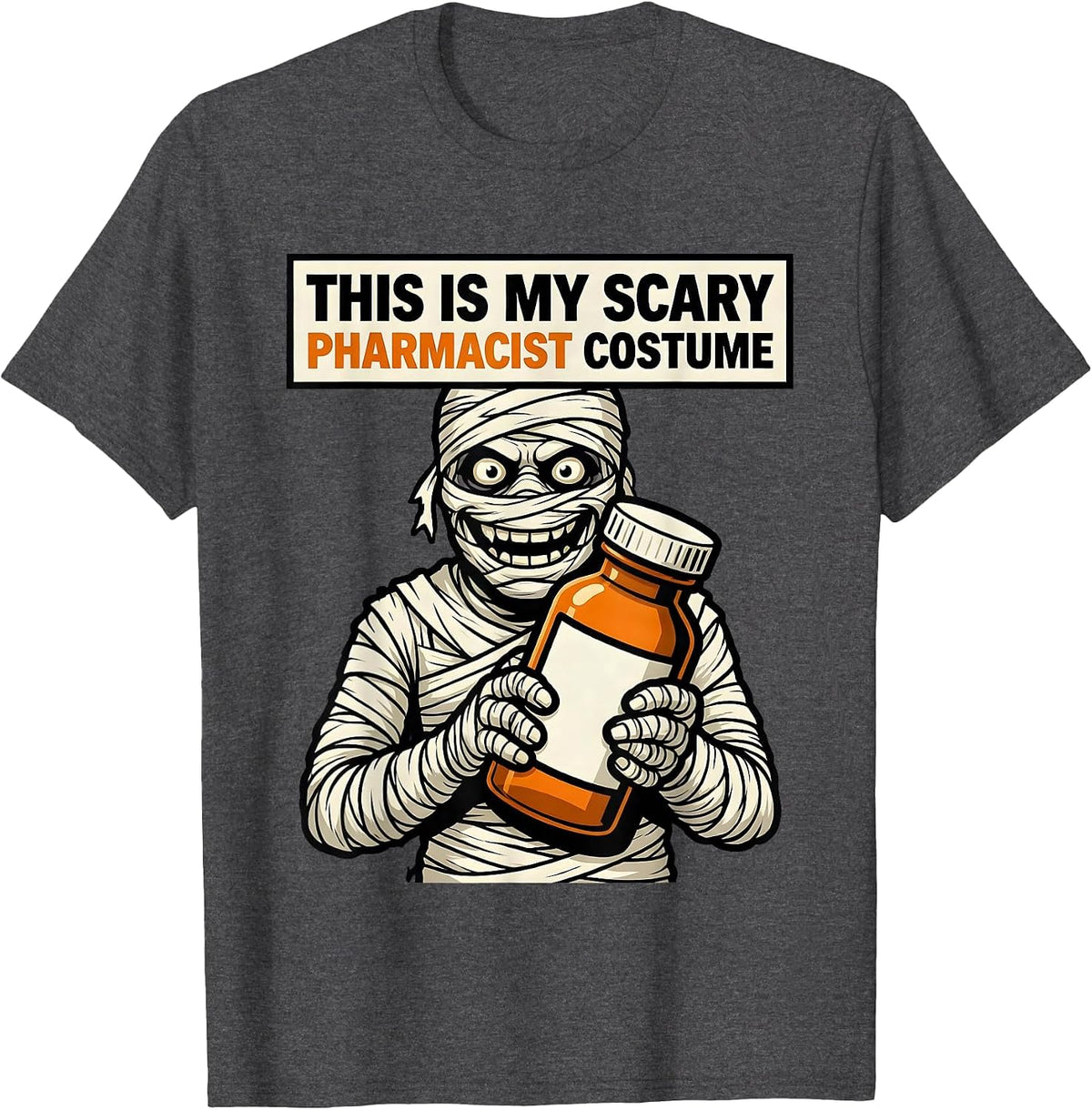 This Is My Scary Pharmacist Costume Funny Halloween T-Shirt - Dark Heather Grey