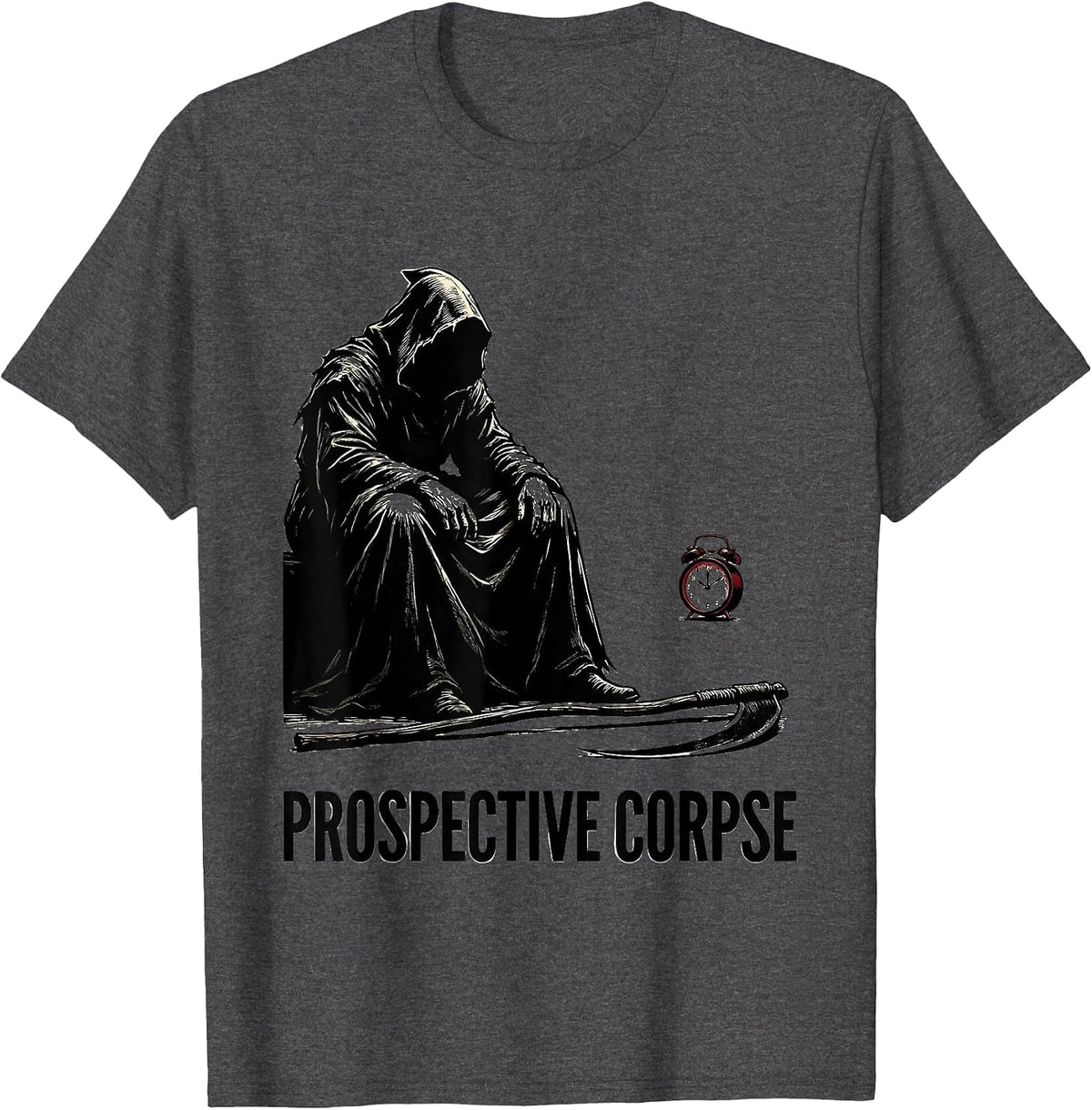 Prospective Corpse Gothic Horror Humor Punk Halloween T-Shirt - Dark Heather Grey