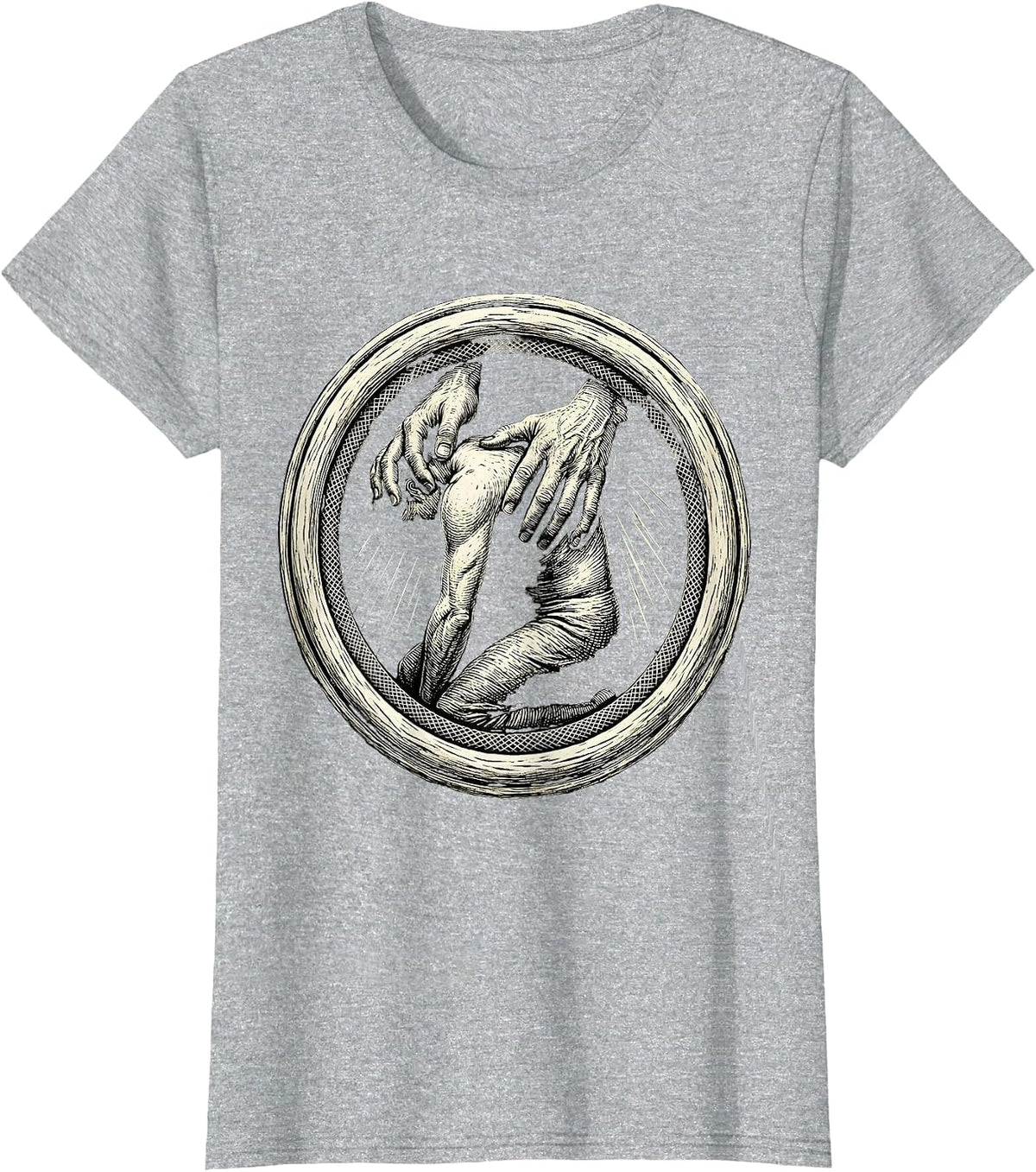 Weighted Anxiety Graphic Design Illustration T-Shirt - Heather Grey
