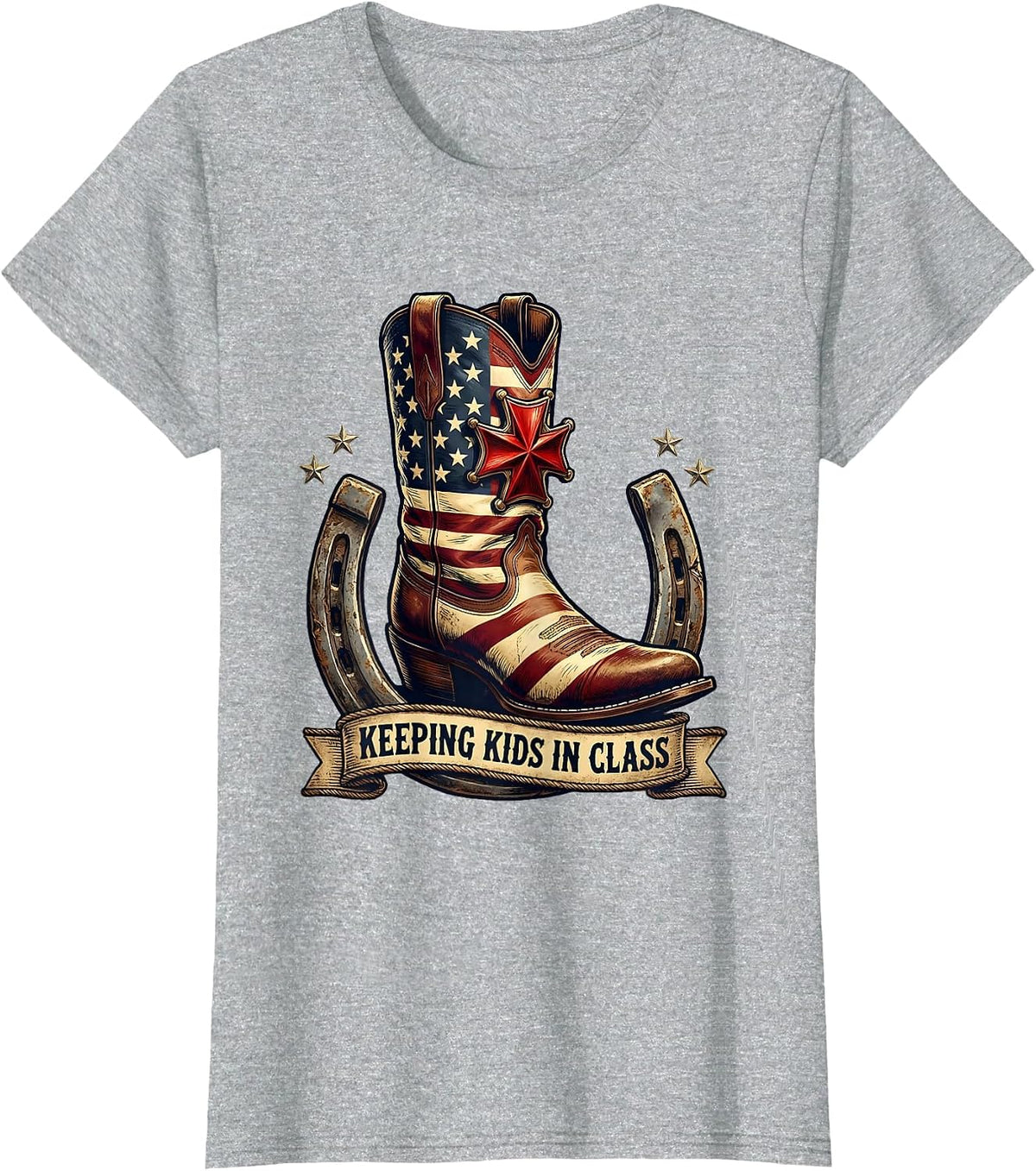 Women's Keeping Kids In Class School Nurse Design T-Shirt - Heather Grey