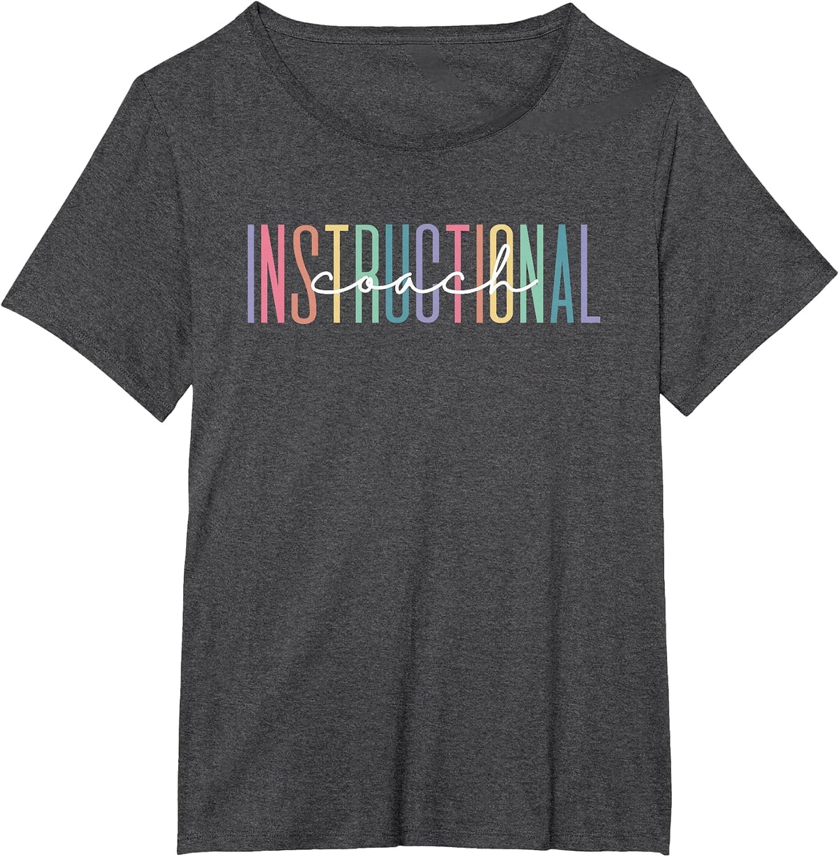 Instructional Coach School Cute Academic Specialist Teacher T-Shirt - Dark Heather Grey