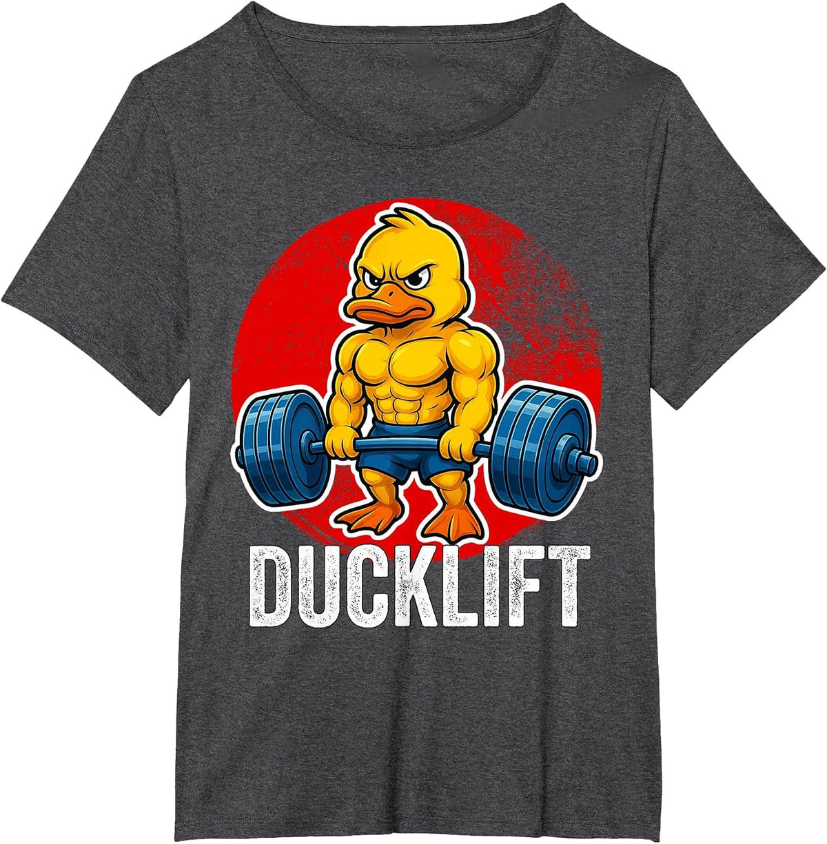 Funny Duck Ducklift Gym Weightlifting Lovers Men Boys T-Shirt - Dark Heather Grey