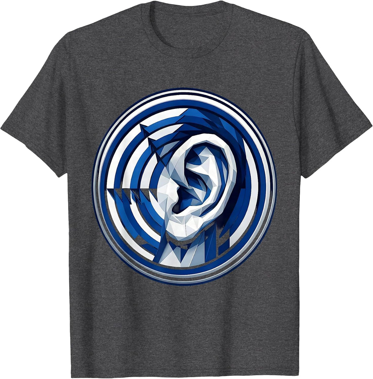Speech Pathologist Ear Sound Waves Illustration T-Shirt - Dark Heather Grey