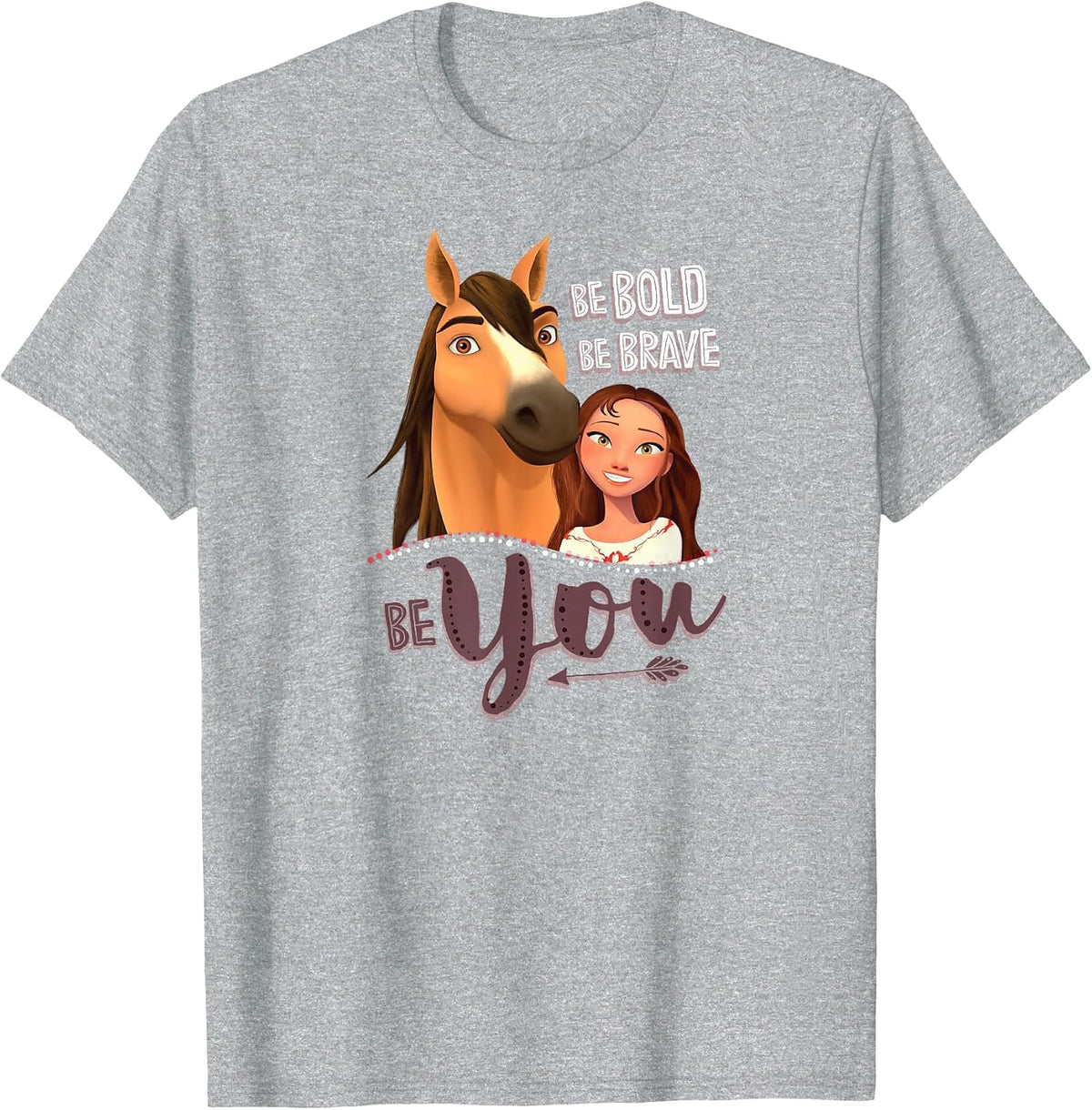 DreamWorks Spirit Riding Free Be You T-Shirt - Heather Grey
