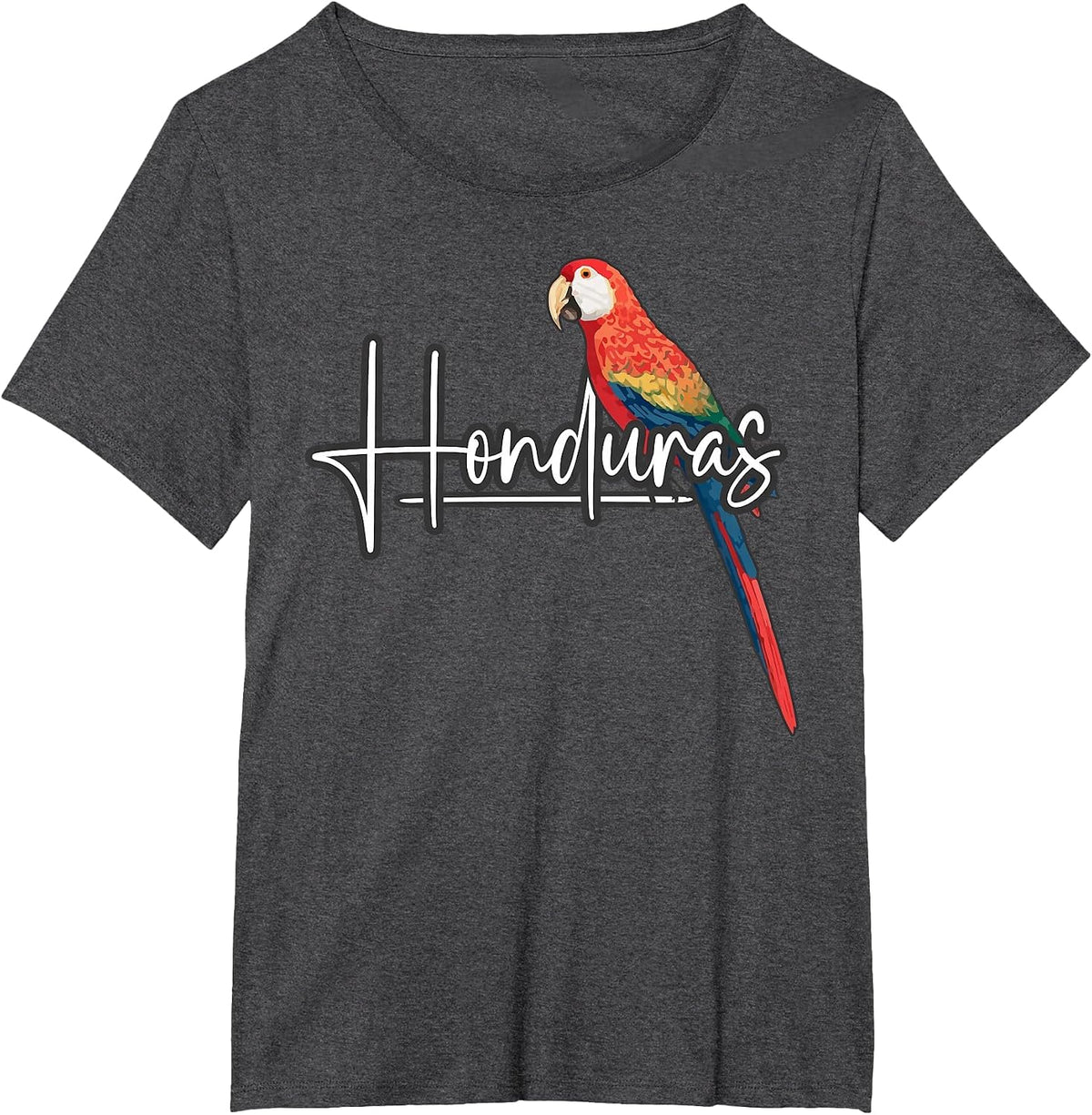 Honduran Scarlet Macaw Men Women Honduras T-Shirt - Dark Heather Grey