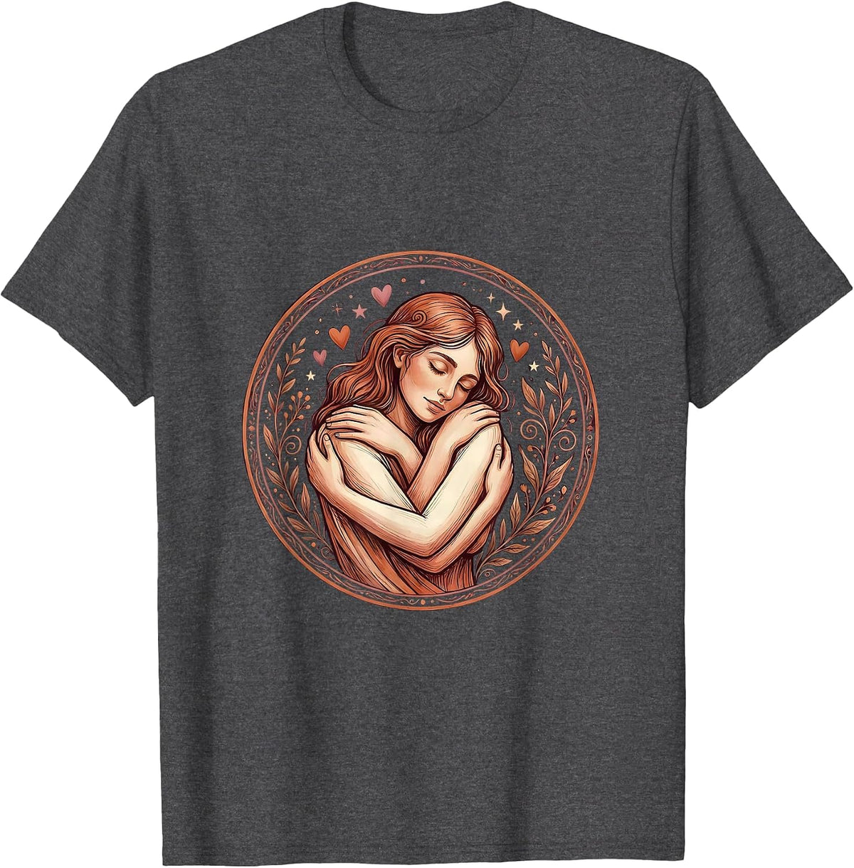 I Love Me Self-Embrace Graphic Design T-Shirt - Dark Heather Grey