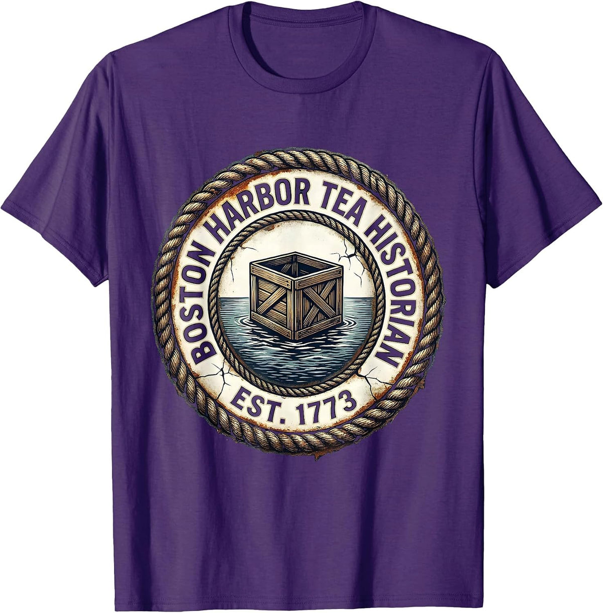Boston Harbor Tea Historian Est 1773 Funny History Teacher T-Shirt - Purple
