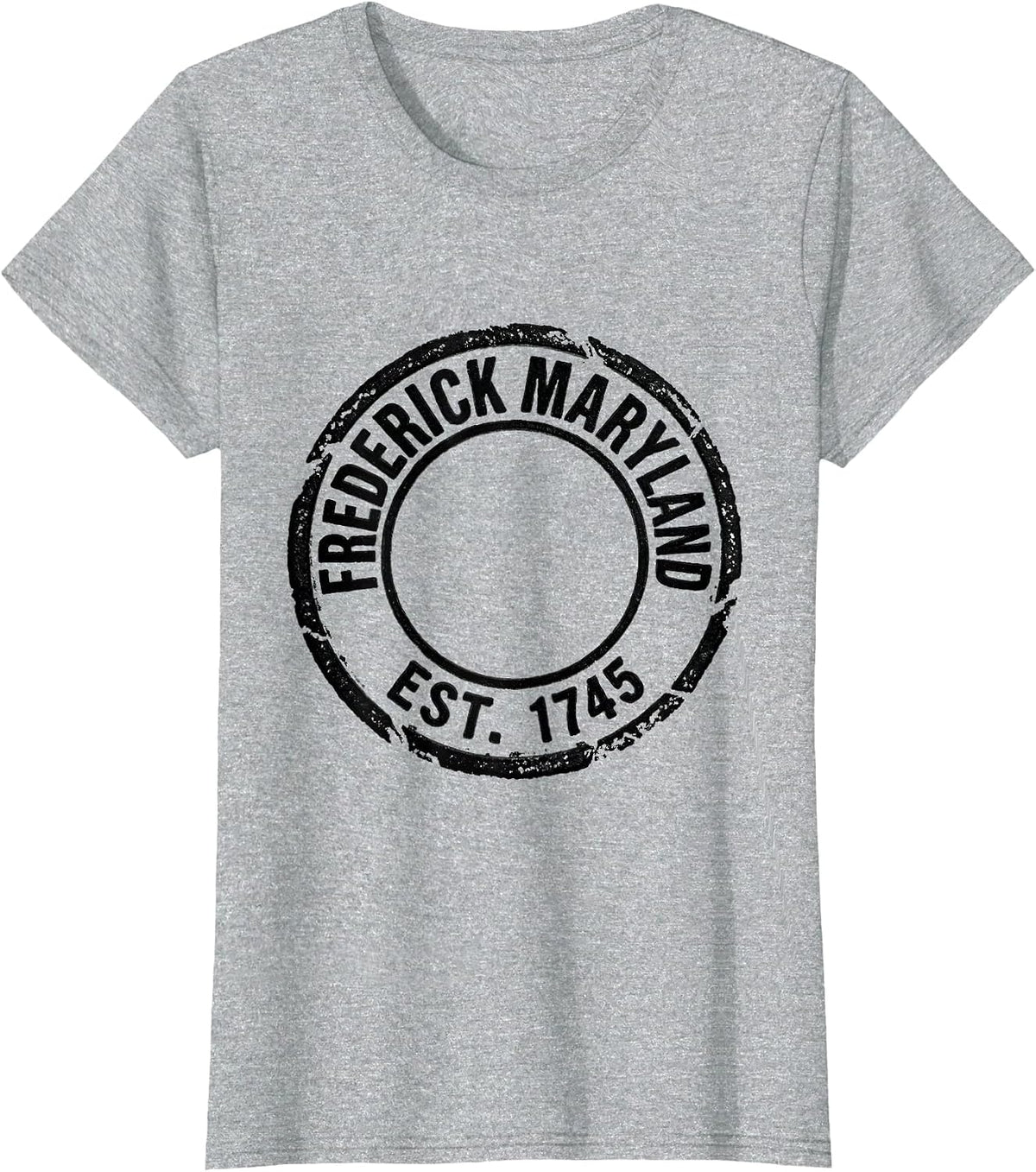 Frederick Maryland Est 1745 Rubber Stamp Vintage Regional T-Shirt - Heather Grey