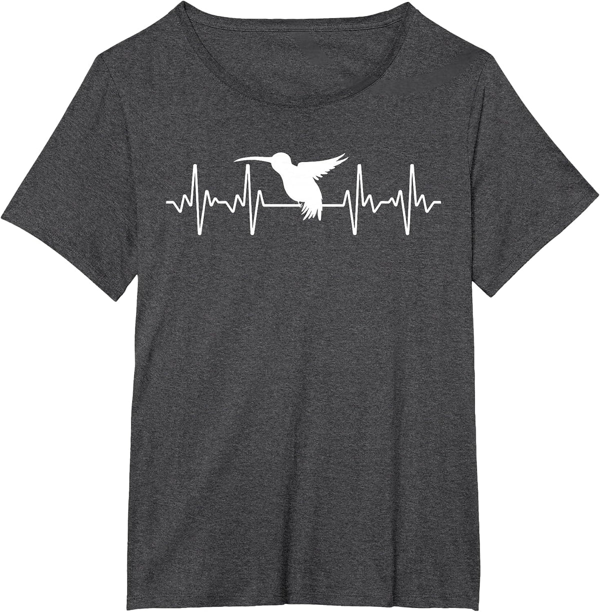 Cool Hummingbird for Men Women Heartbeat Bird Lover Birding T-Shirt - Dark Heather Grey