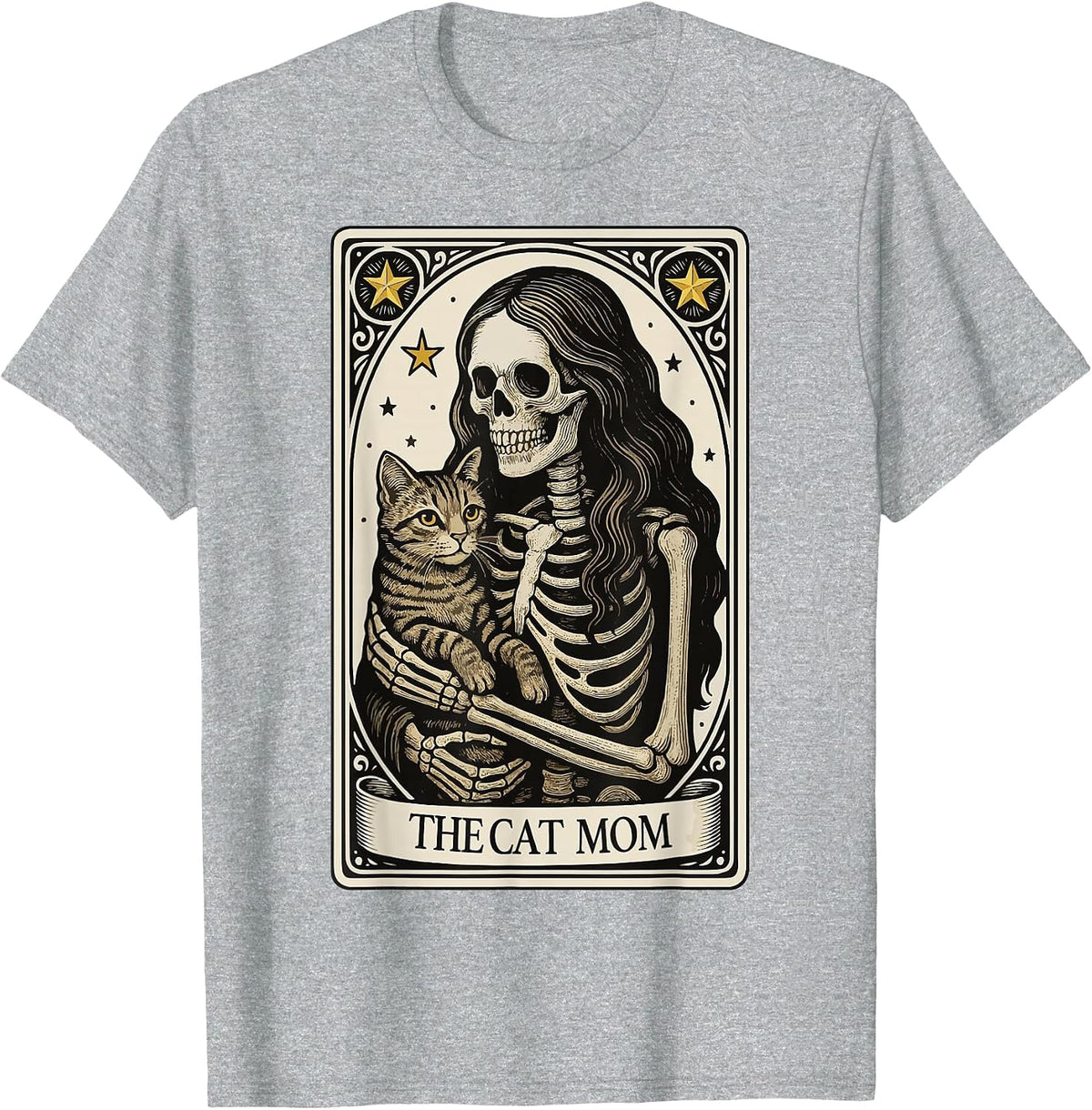 The Cat Lady Tarot Card T-Shirt - Heather Grey