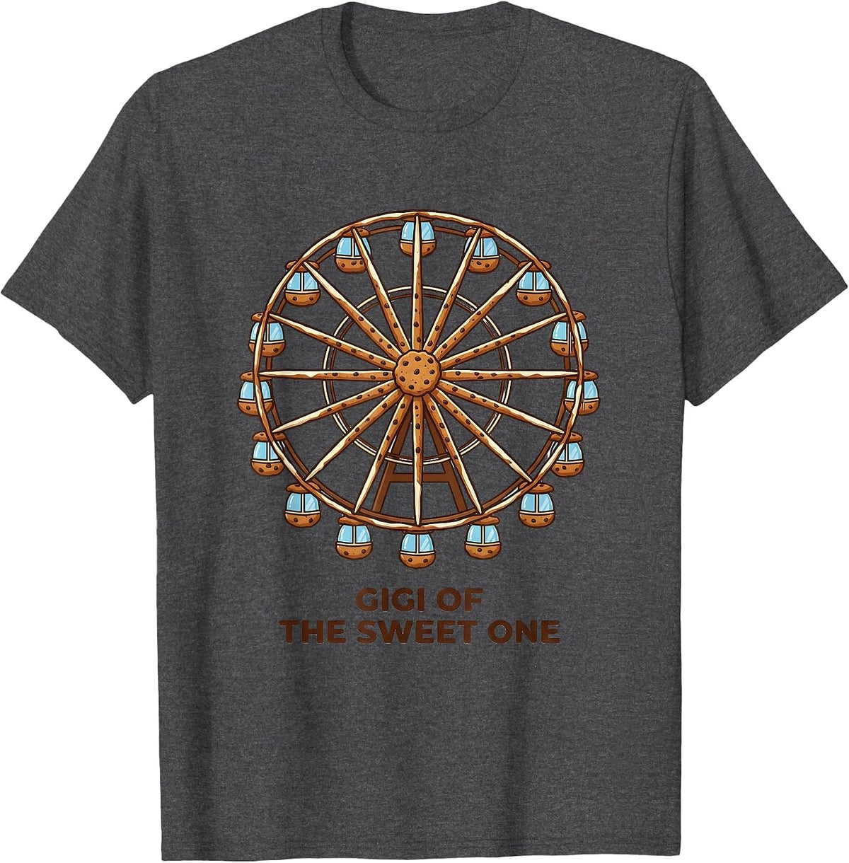 Gigi Of The Sweet One First Birthday Matching Cookies T-Shirt - Dark Heather Grey