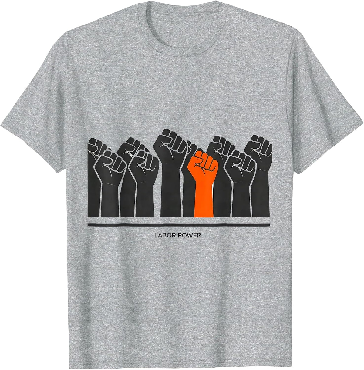 Men's Labor Power Minimalist Union Worker Solidarity Pride T-Shirt - Heather Grey
