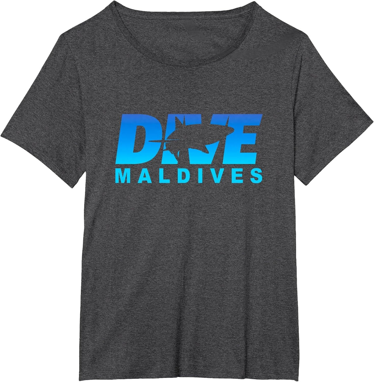 Dive Maldives with Shark, Scuba Diving in the Maldives T-Shirt - Dark Heather Grey
