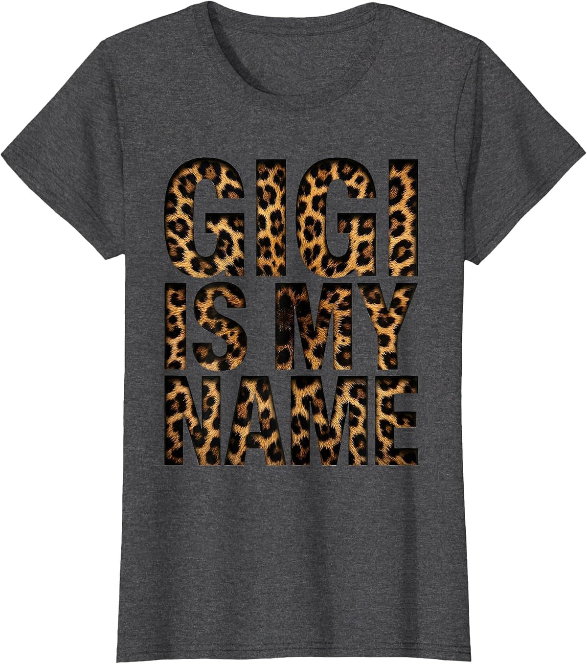 Women's Gigi Is My Name Proud Grandma Design T-Shirt - Dark Heather Grey