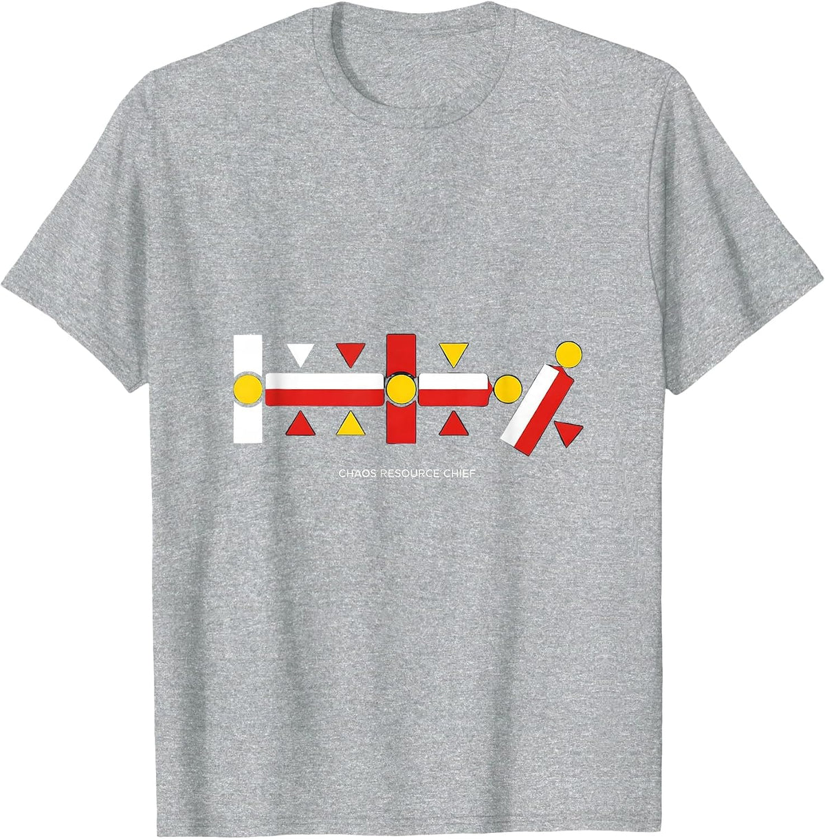 Men's Chaos Resource Chief Bauhaus Modernist Funny Chaos T-Shirt - Heather Grey