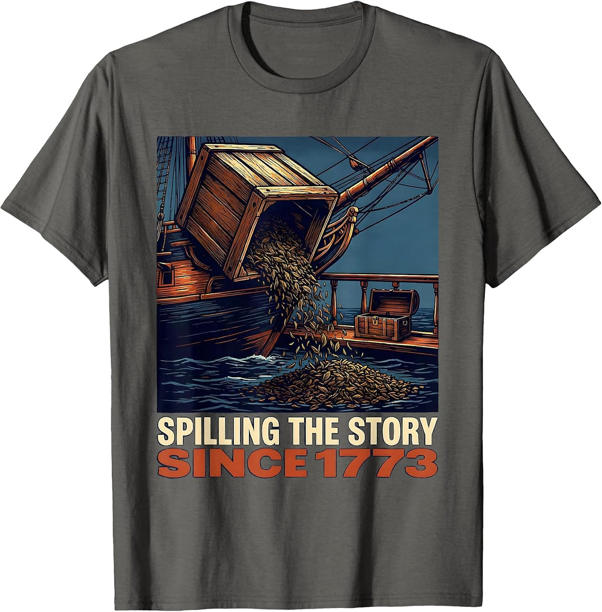 Men's Spilling The Story Since 1773 Funny History Teacher Humor T-Shirt - Asphalt Grey