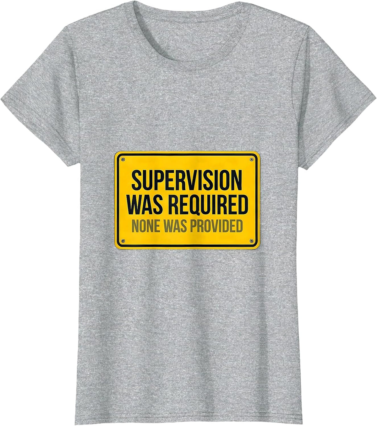 Women's Supervision Was Required. None Was Provided. Funny T-Shirt - Heather Grey