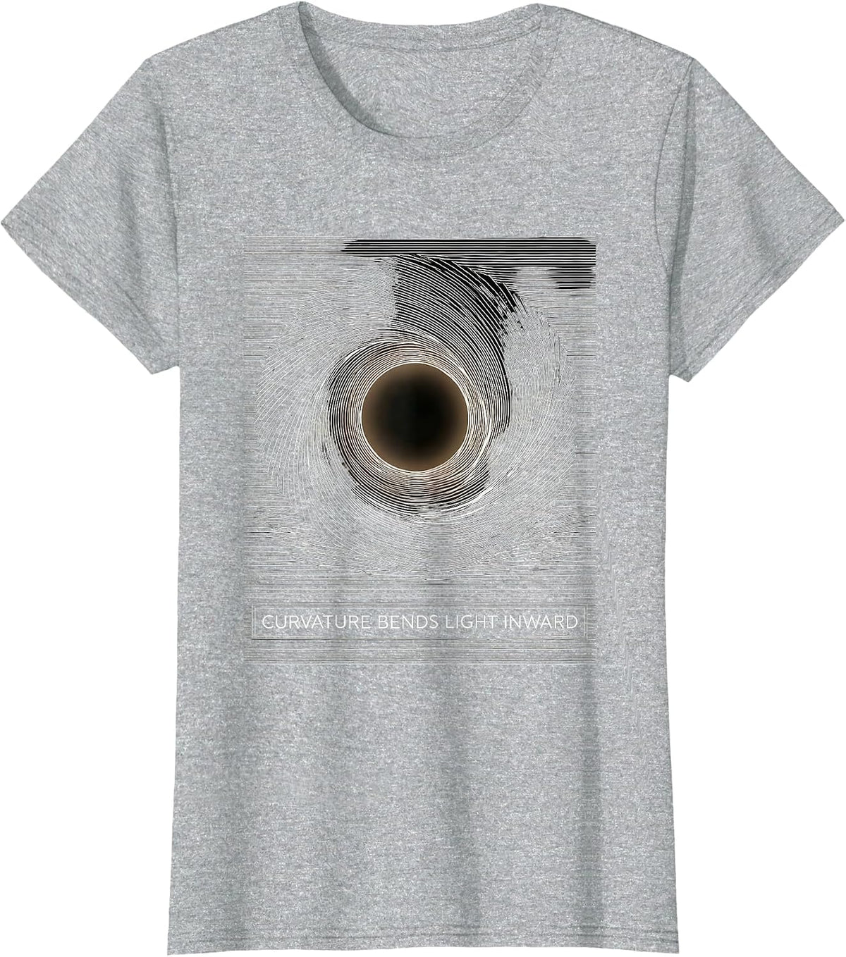 Curvature Bends Light Inward Scratchboard Astrophysics T-Shirt - Heather Grey