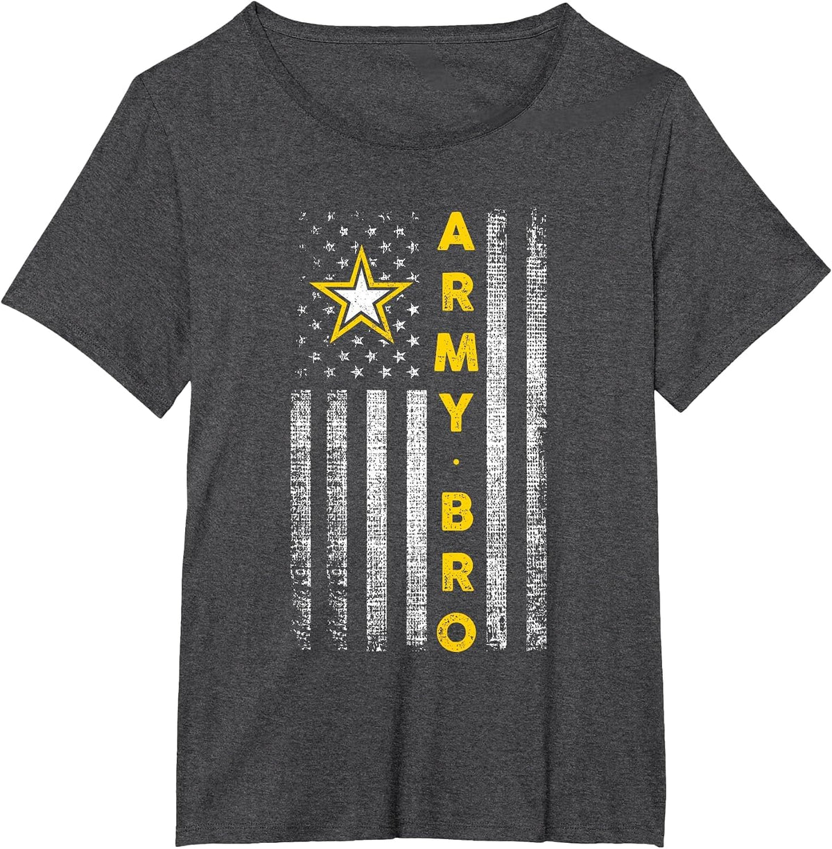 Patriotic Army Brother - United States Flag T-Shirt - Dark Heather Grey