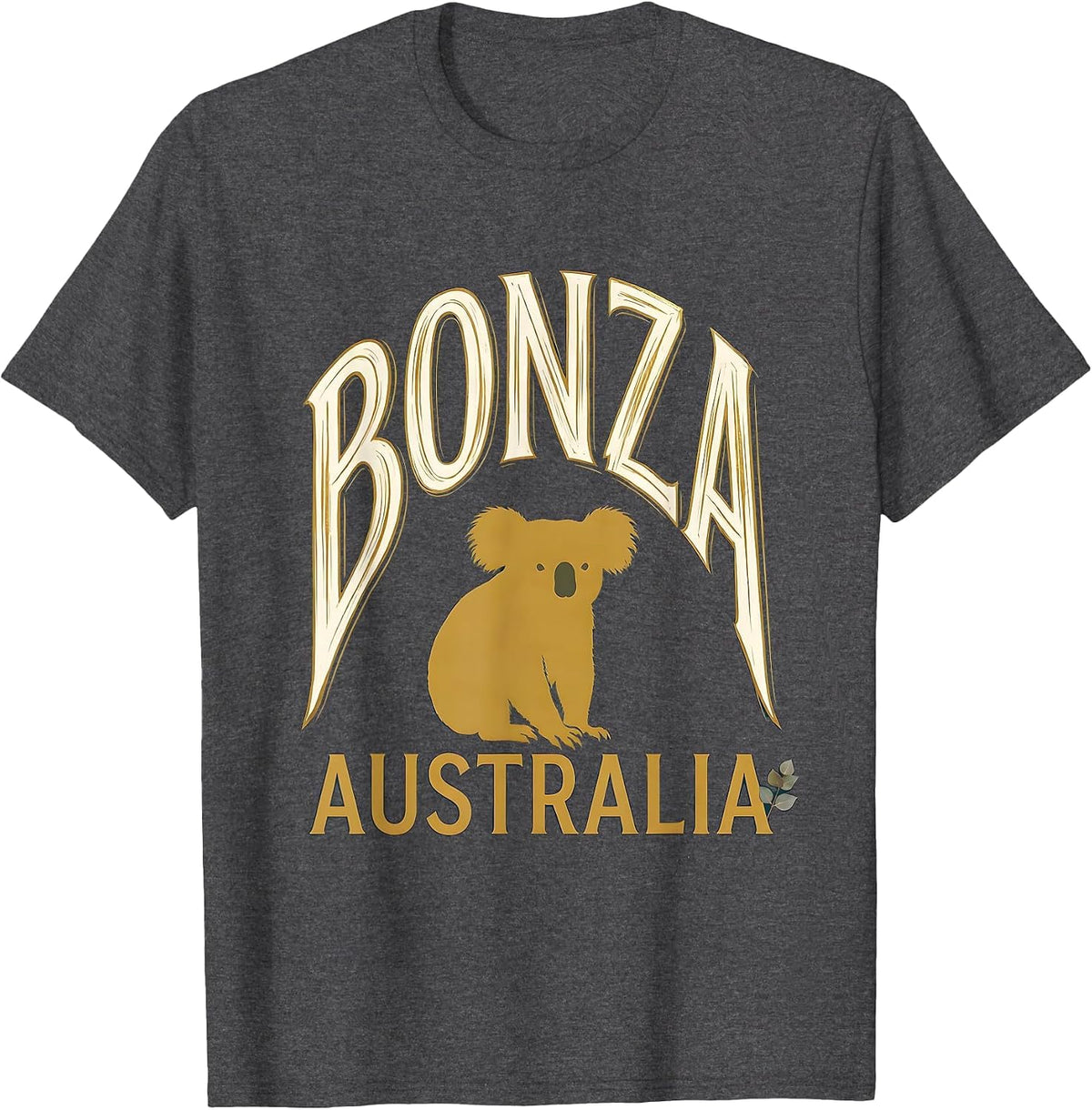 Bonza Australia Sign Painter Koala Souvenir Novelty T-Shirt - Dark Heather Grey