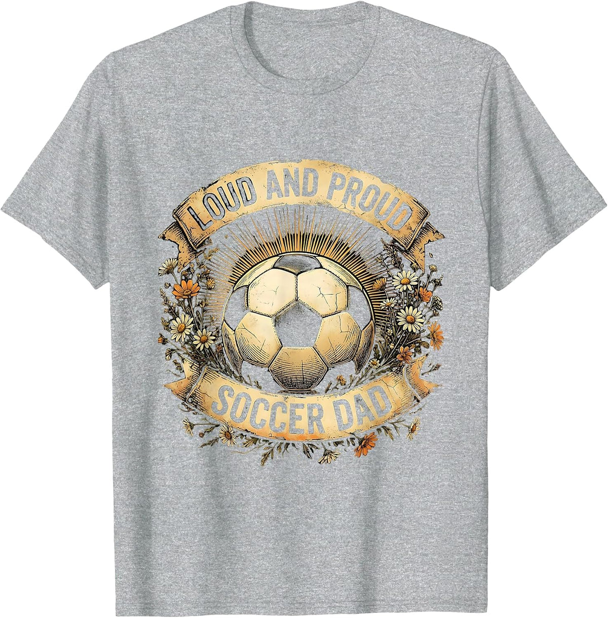Men's Loud and Proud Soccer Dad Graphic Design T-Shirt - Heather Grey
