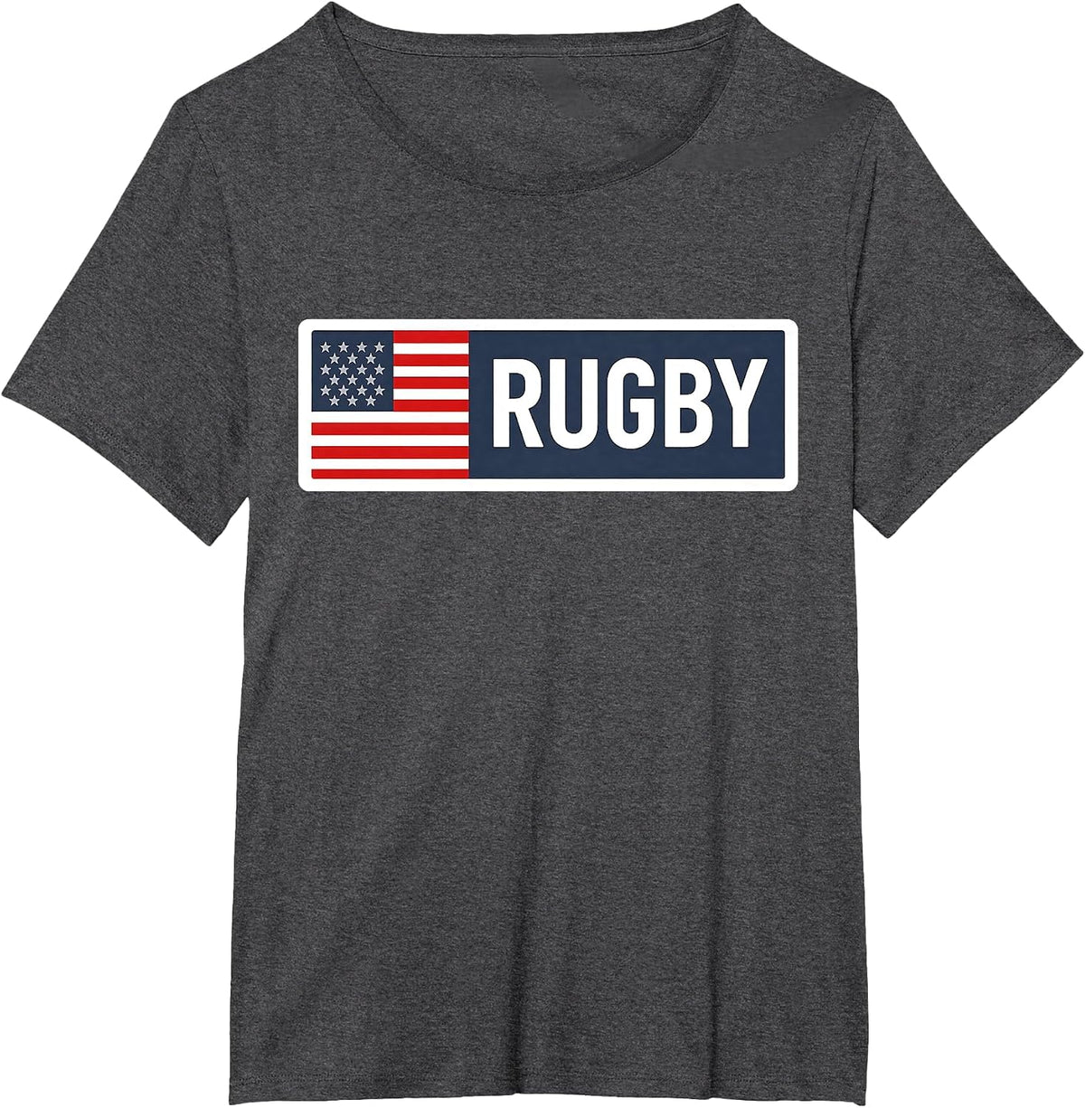 USA Rugby American Flag T-Shirt - Dark Heather Grey