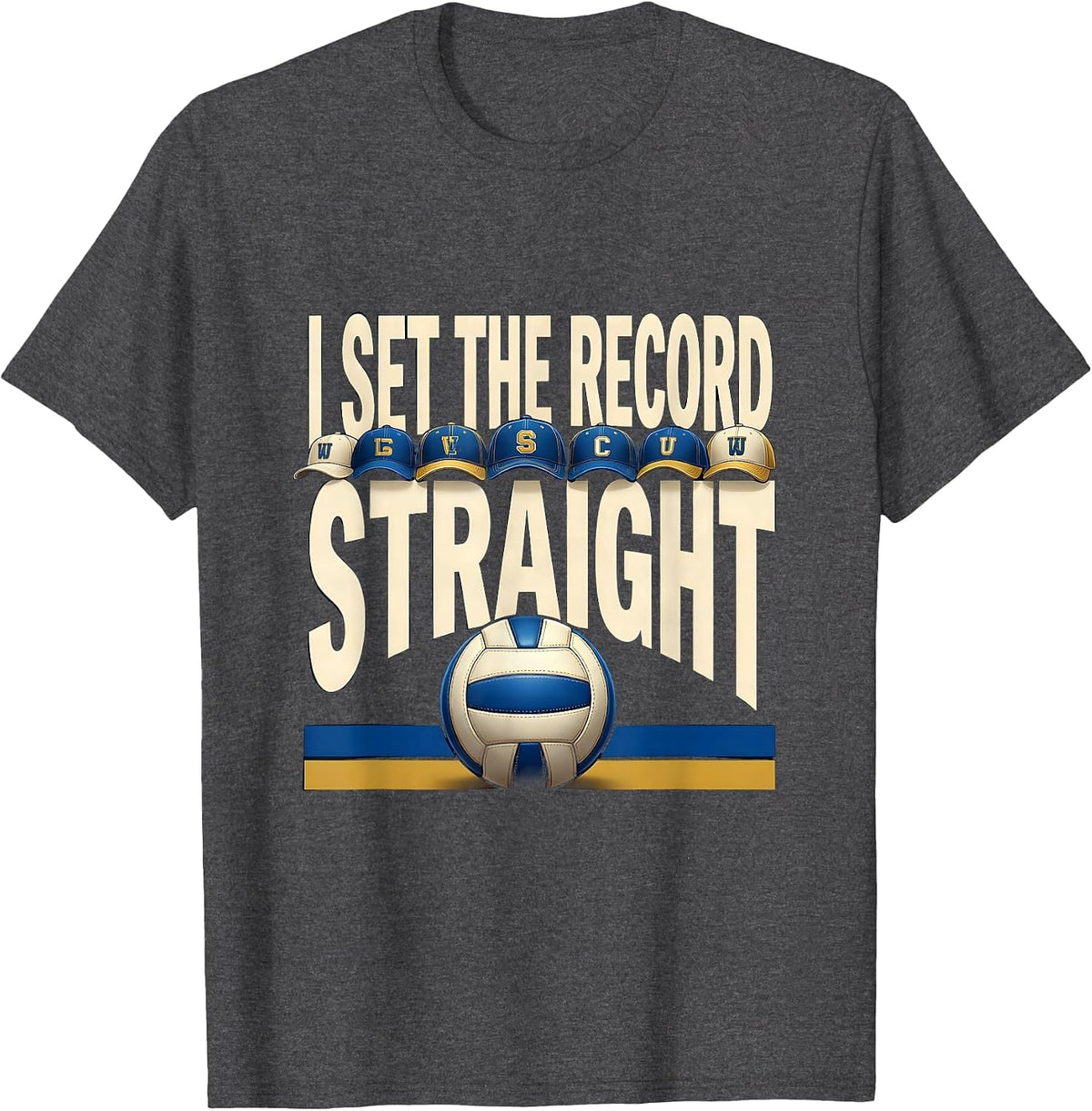 I Set The Record Straight Funny Volleyball Player Teen Girls T-Shirt - Dark Heather Grey