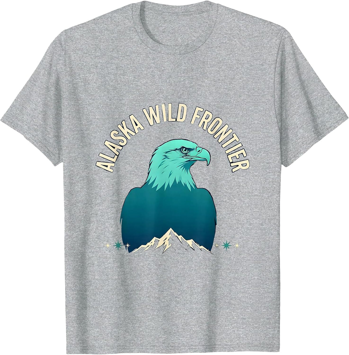 Men's Alaska Wild Frontier Vintage Eagle State Pride Souvenir T-Shirt - Heather Grey