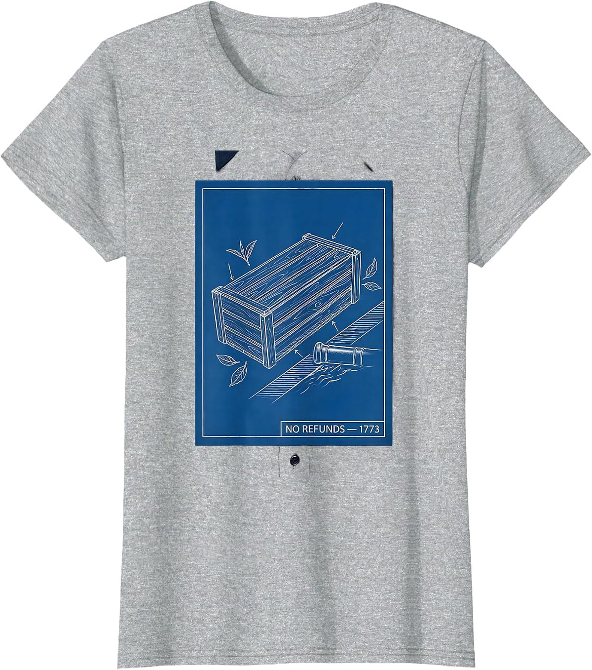 Women's No Refunds, 1773 Funny History Teacher Spilling The Tea Pun T-Shirt - Heather Grey