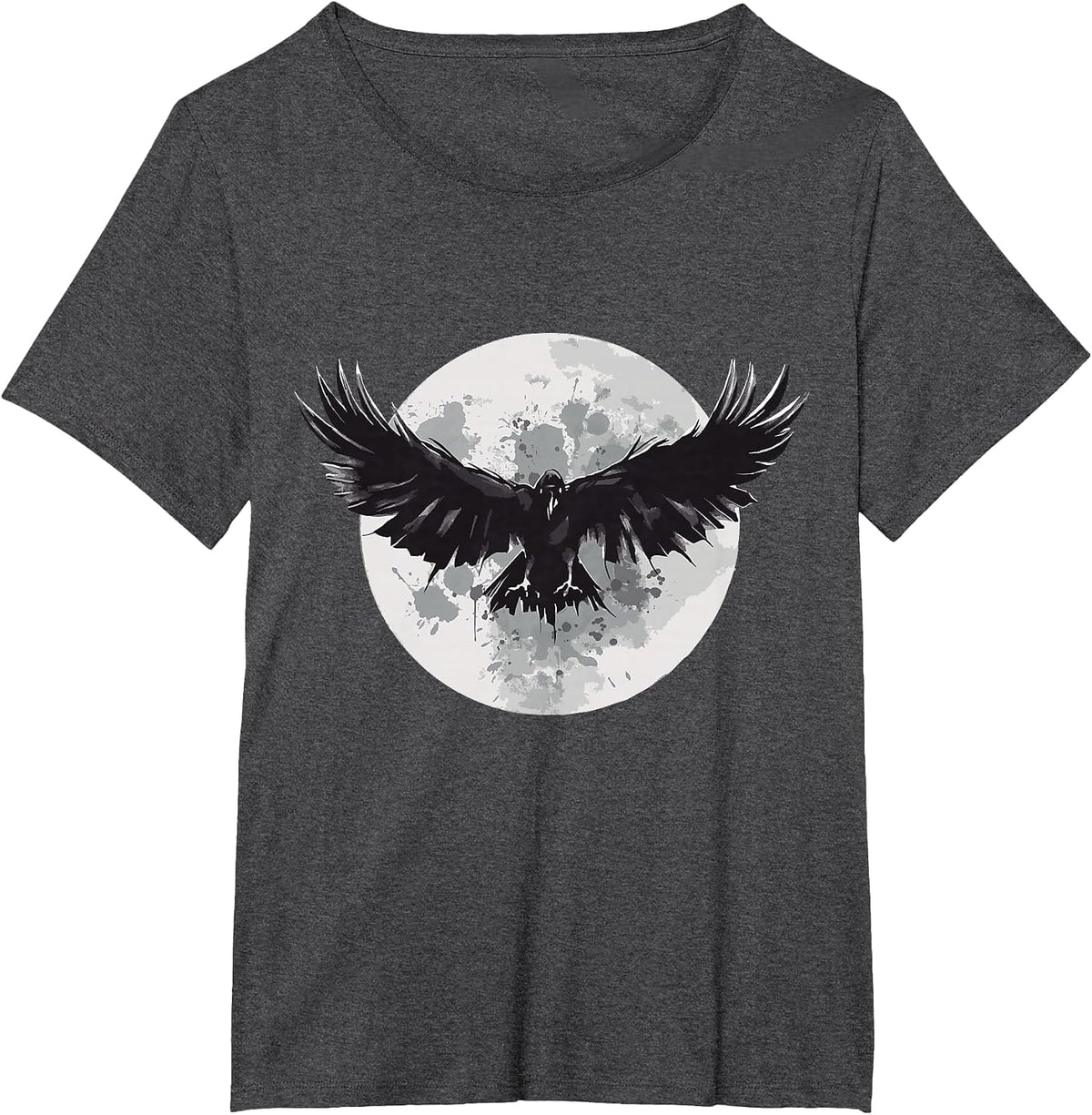Raven Animal Print Animal Lovers Crow Design Animals Moon T-Shirt - Dark Heather Grey