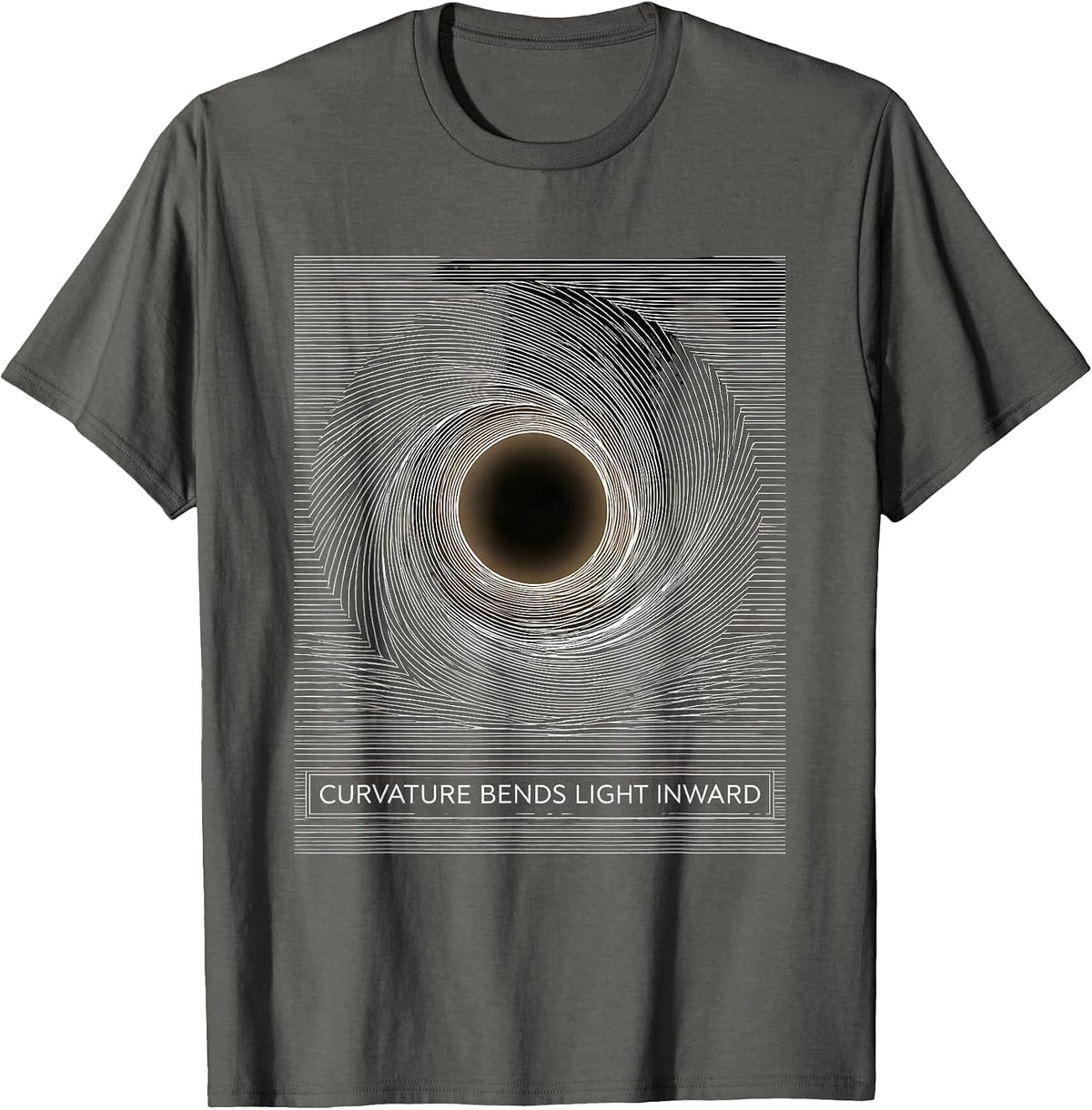 Curvature Bends Light Inward Scratchboard Astrophysics T-Shirt - Asphalt Grey