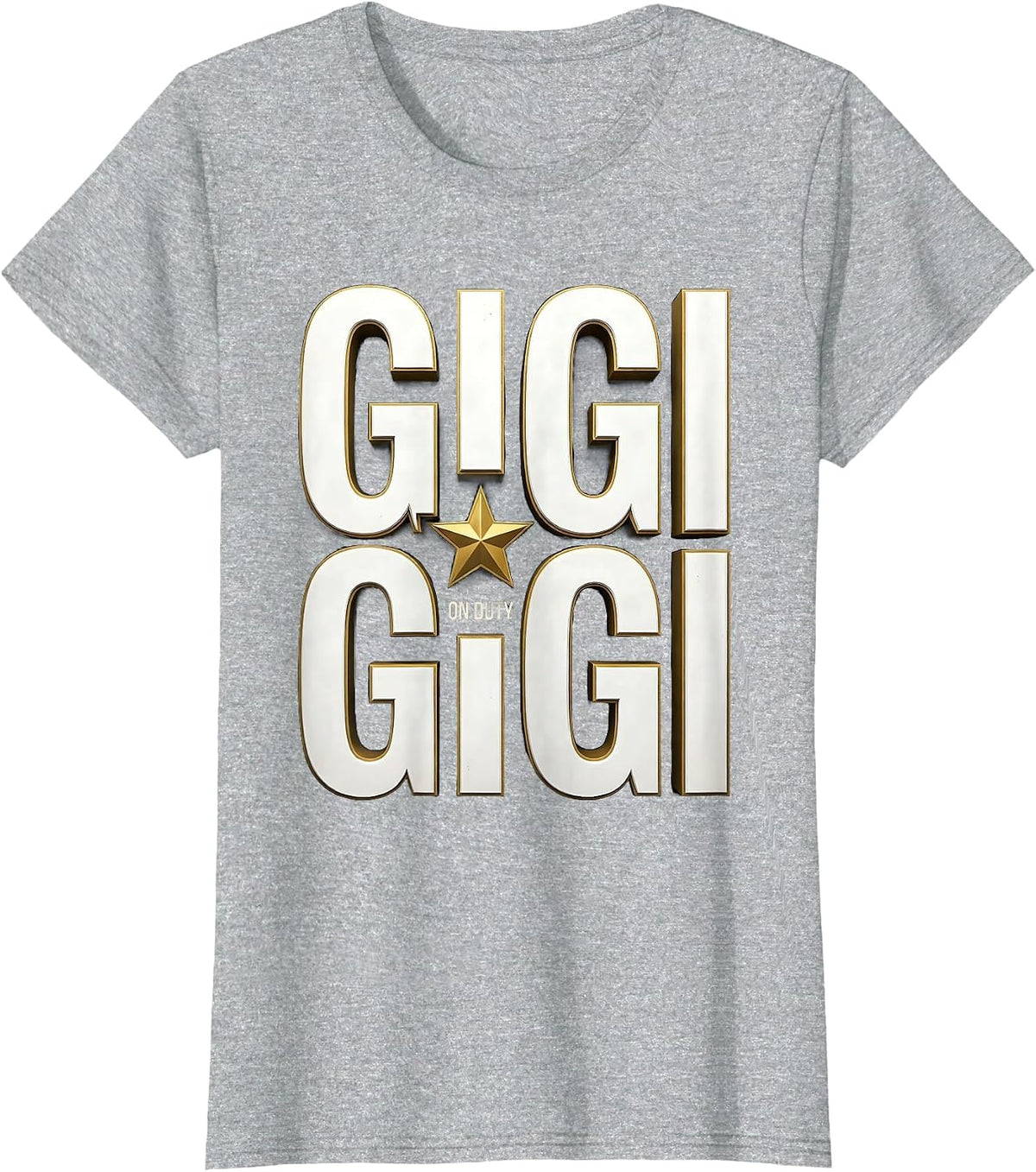 Women's Gigi On Duty Grandma Pride Design T-Shirt - Heather Grey