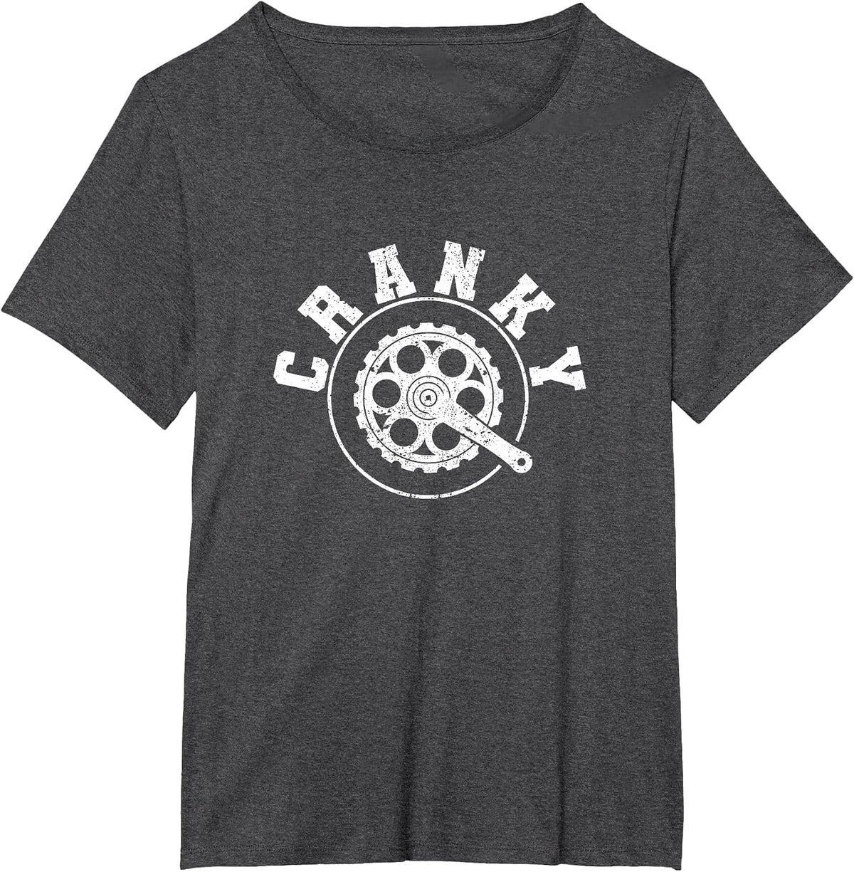 Cranky Funny Bicycle Lover Crank Cycling Biker Mountain Bike T-Shirt - Dark Heather Grey