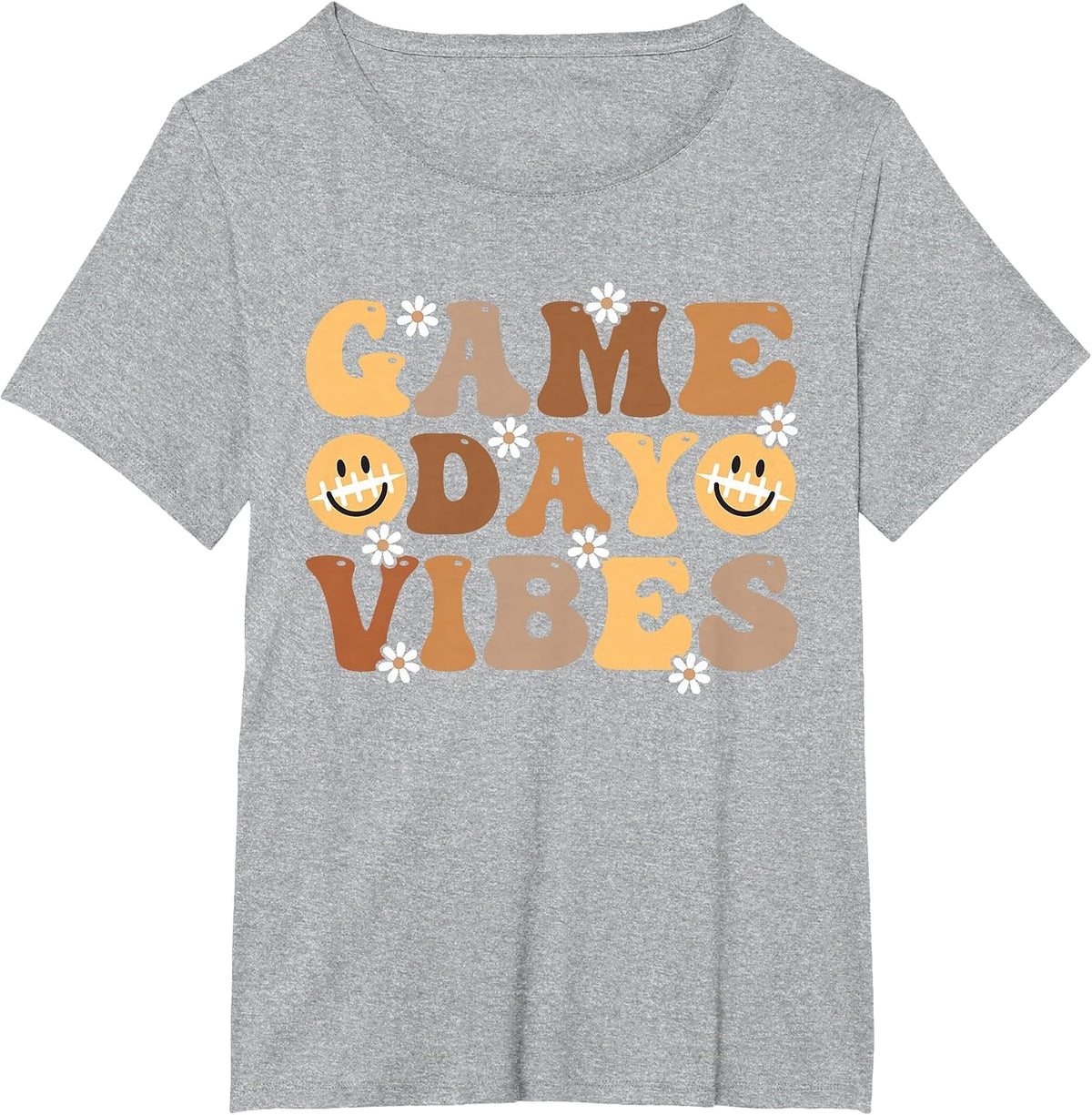 Funny American Football Game Day Vibes Sport Women Girl T-Shirt - Heather Grey