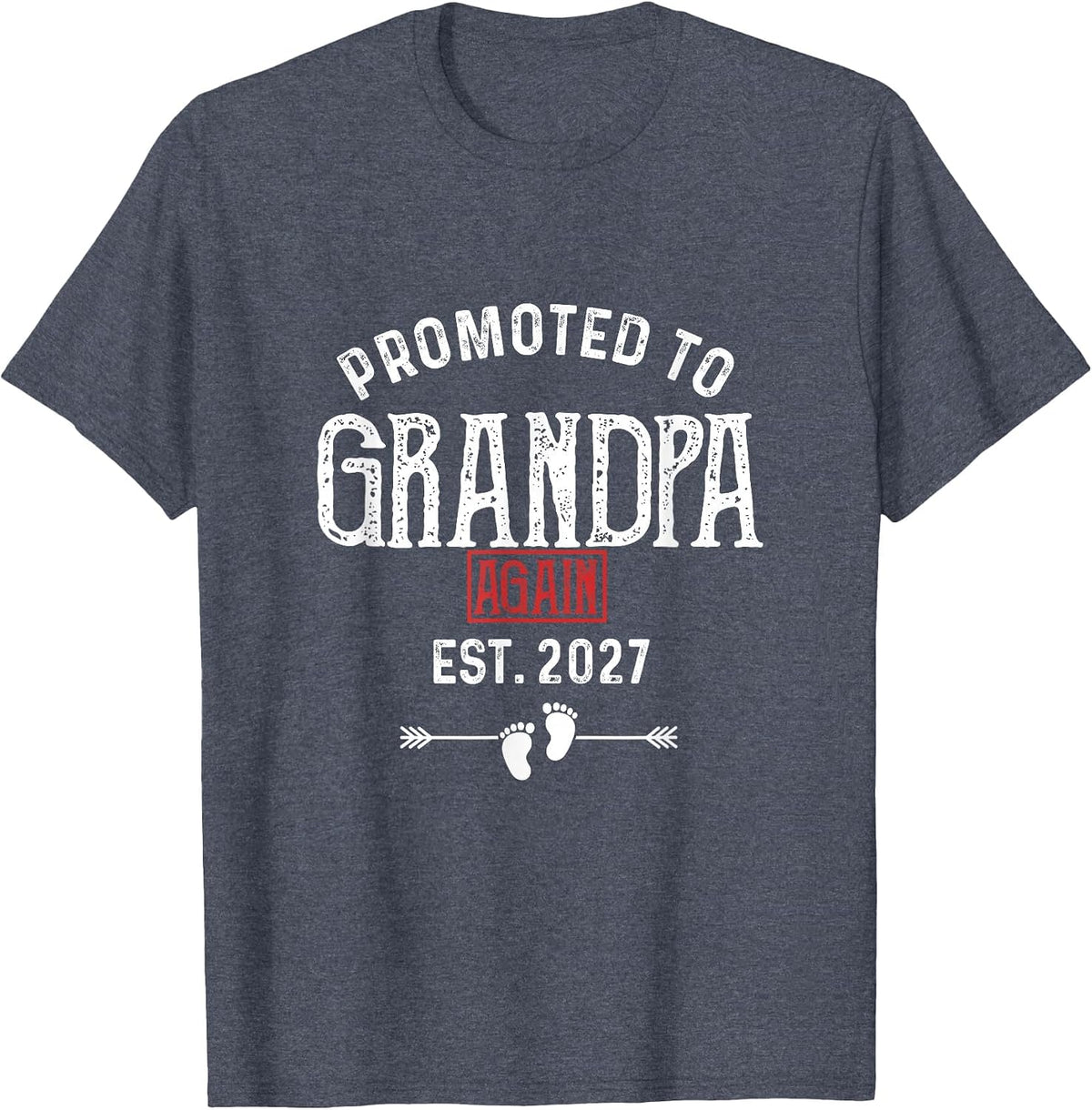 Men's Promoted to Grandpa Again 2027 T-Shirt - Heather Blue