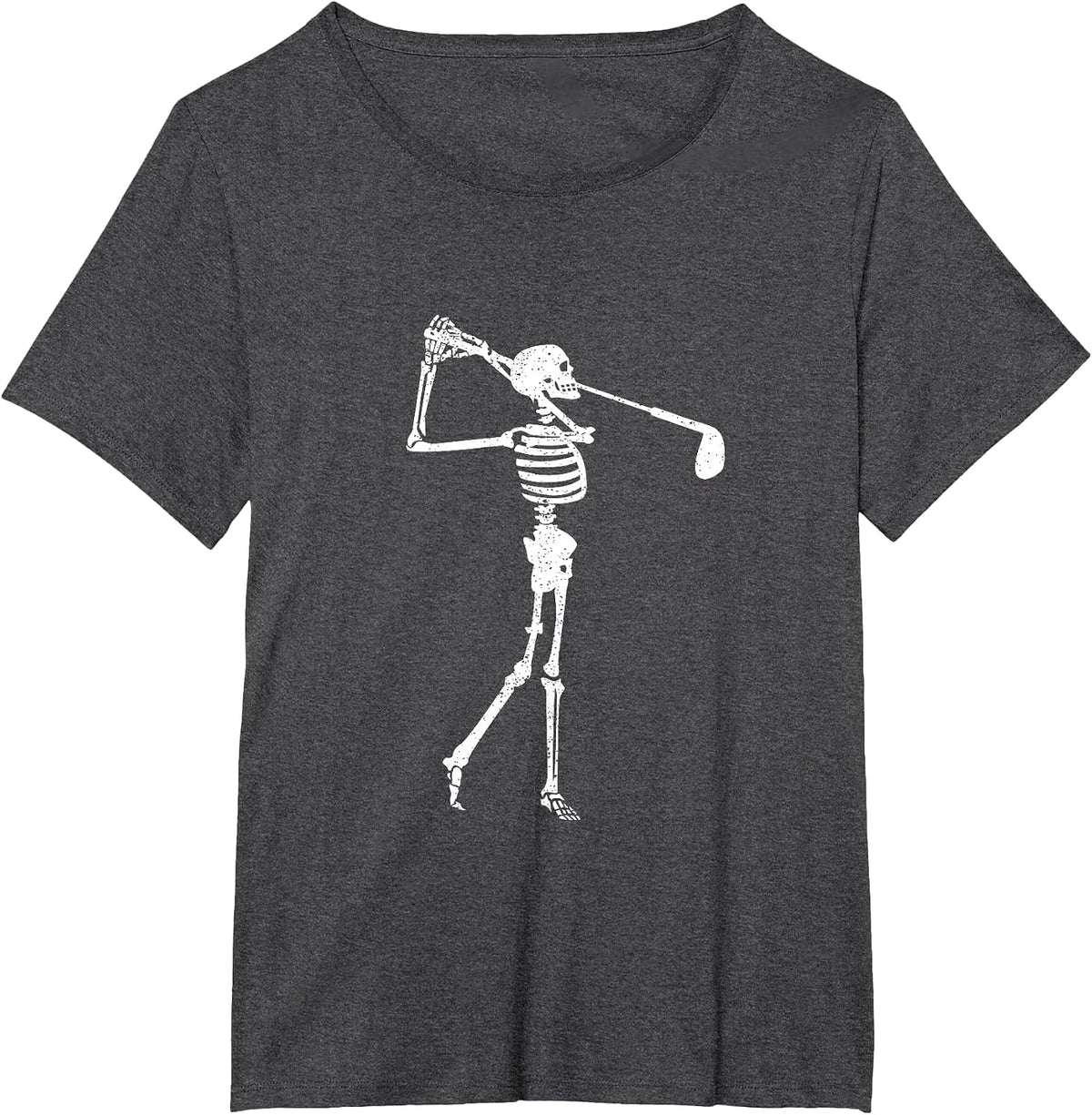 Skeleton Golf Player Funny Halloween Golfing Sports Golfer T-Shirt - Dark Heather Grey