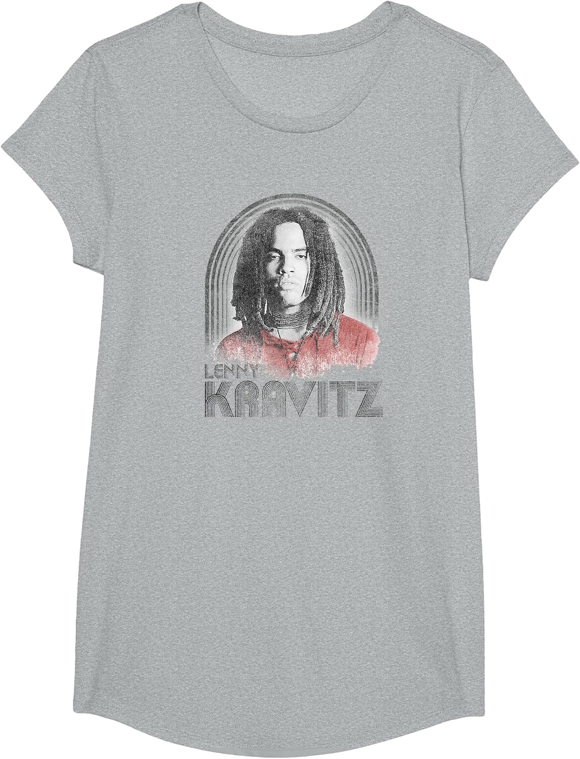 Lenny Kravitz – Retro Lines Logo T-Shirt - Girls Heather Grey