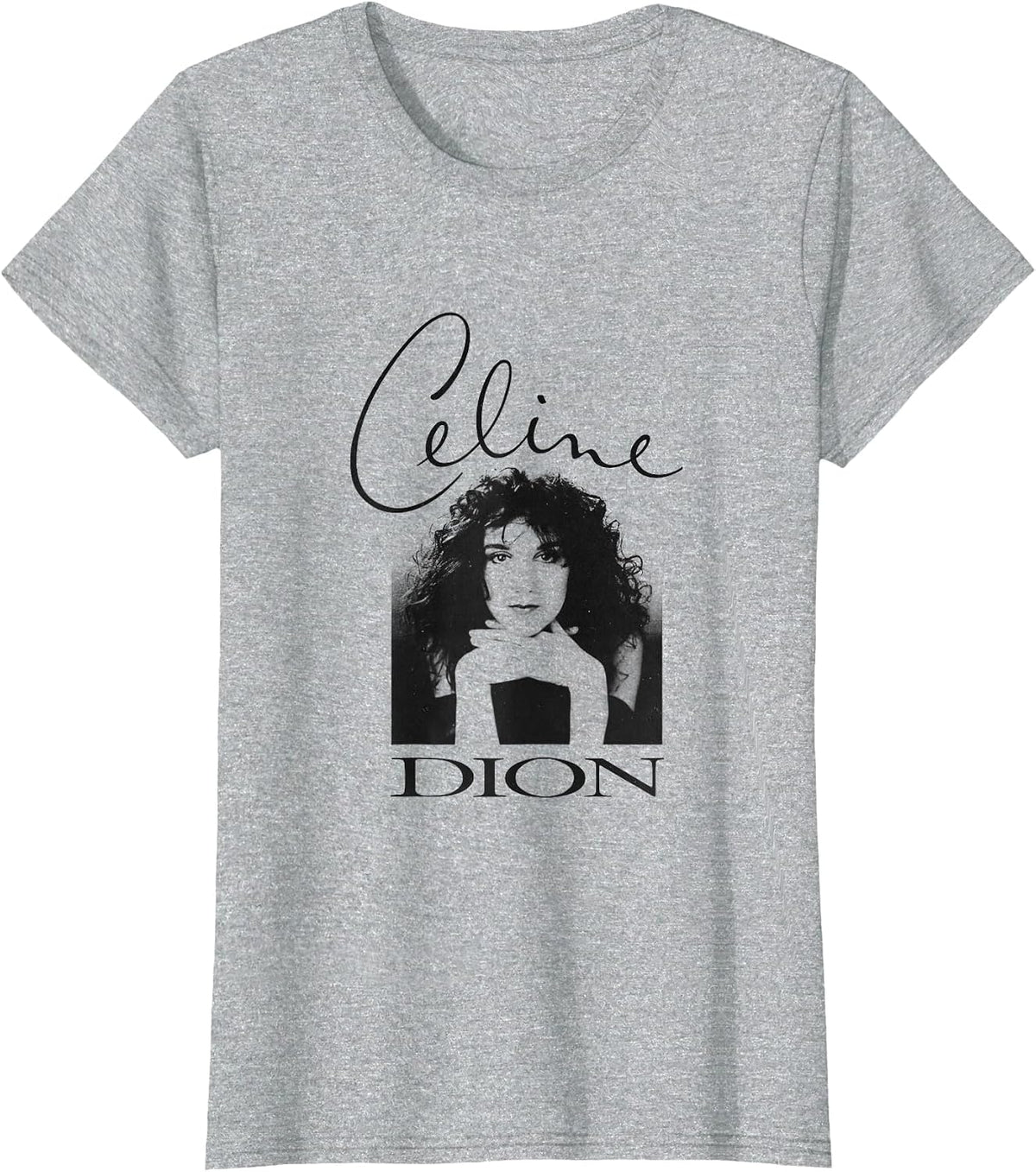 Official Celine Dion Black and White Photo T-Shirt - Heather Grey