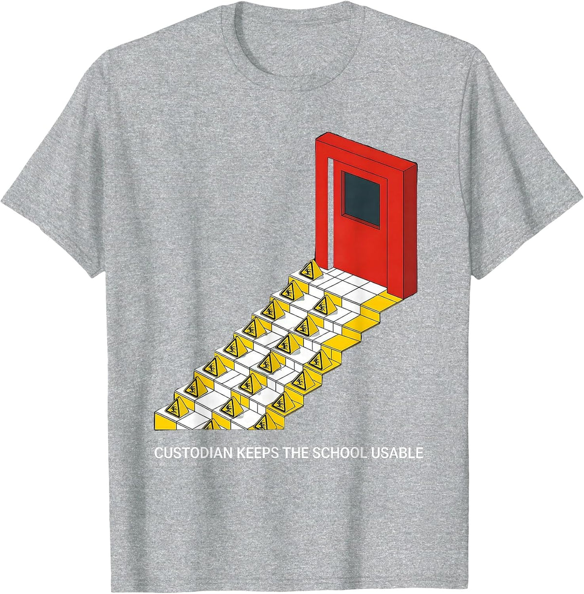 Men's Custodian Keeps The School Usable Funny Janitor Appreciation T-Shirt - Heather Grey