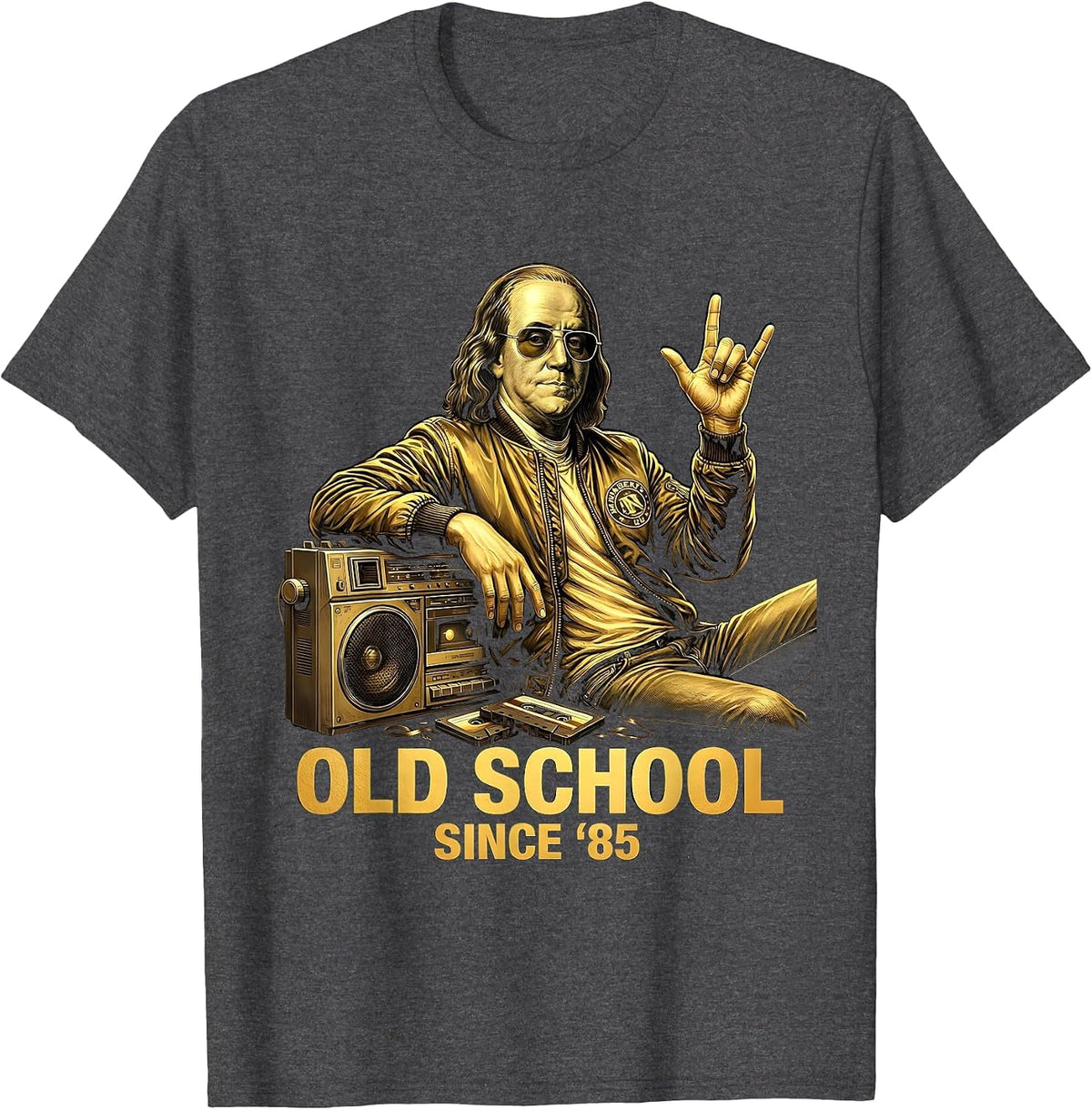 Old School Since Eighty-Five 1985 Vintage Design T-Shirt - Dark Heather Grey