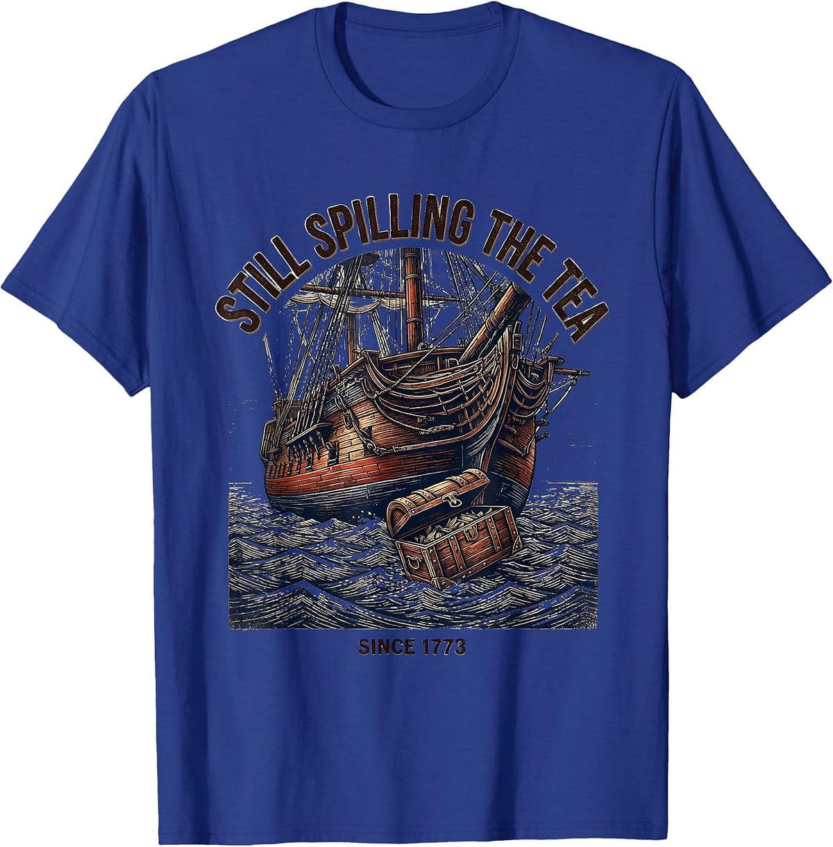 Still Spilling The Tea Since 1773 Vintage History Teacher T-Shirt - Royal Blue