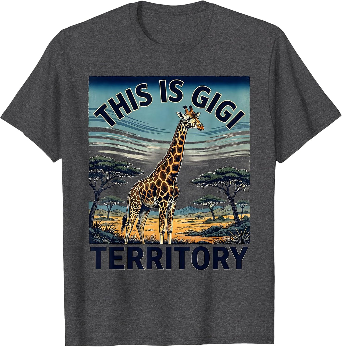 Men's This Is Gigi Territory Proud Grandma Design T-Shirt - Dark Heather Grey