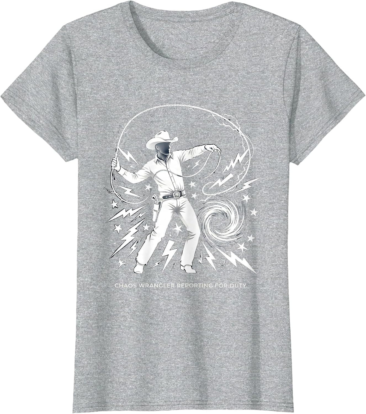 Women's Chaos Wrangler Reporting For Duty Design T-Shirt - Heather Grey