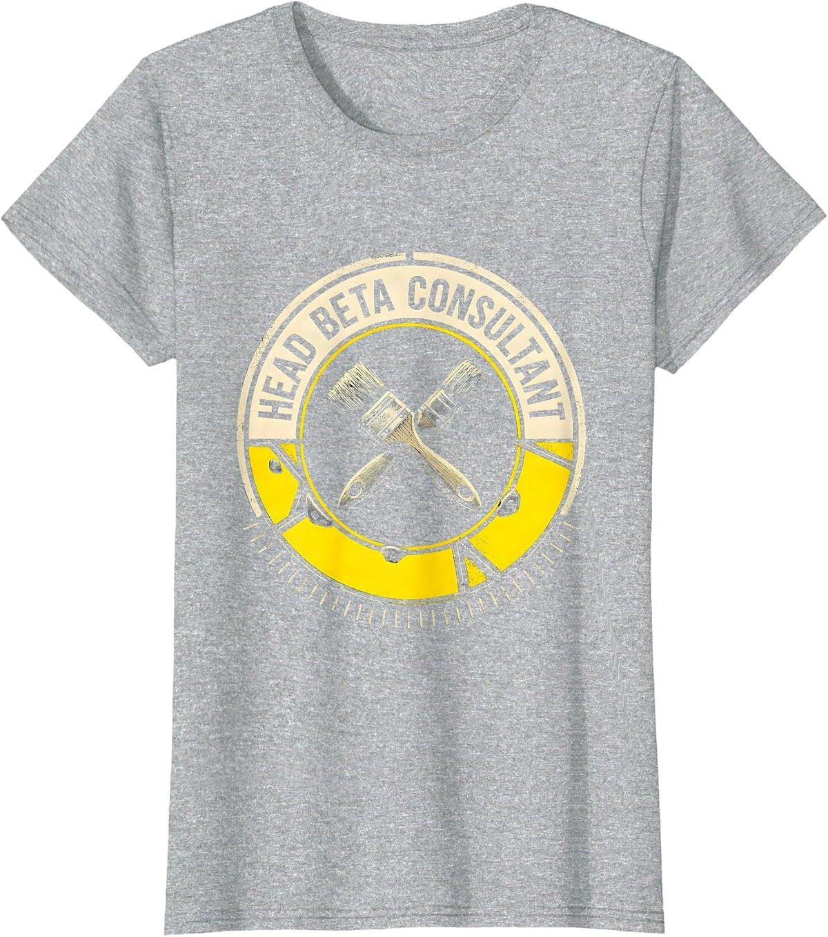 Women's Head Beta Consultant Stencil Graphic Funny Rock Climber Gift T-Shirt - Heather Grey