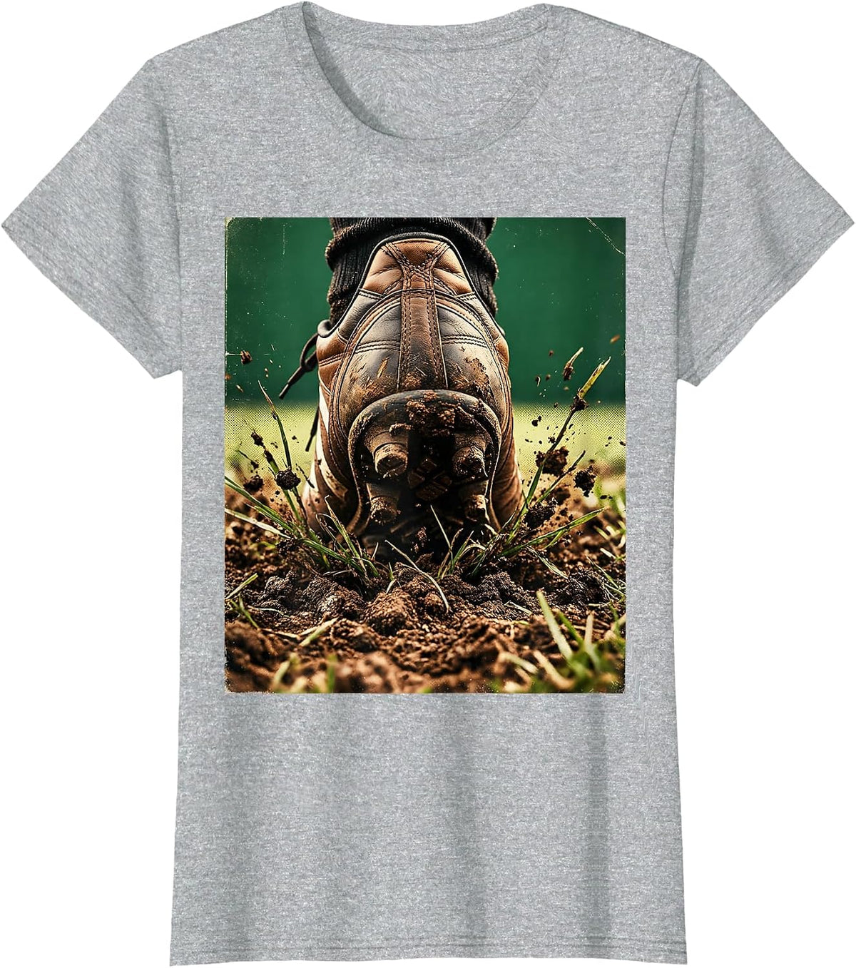 Rugby Boot Turf Grind Graphic Tee T-Shirt - Heather Grey