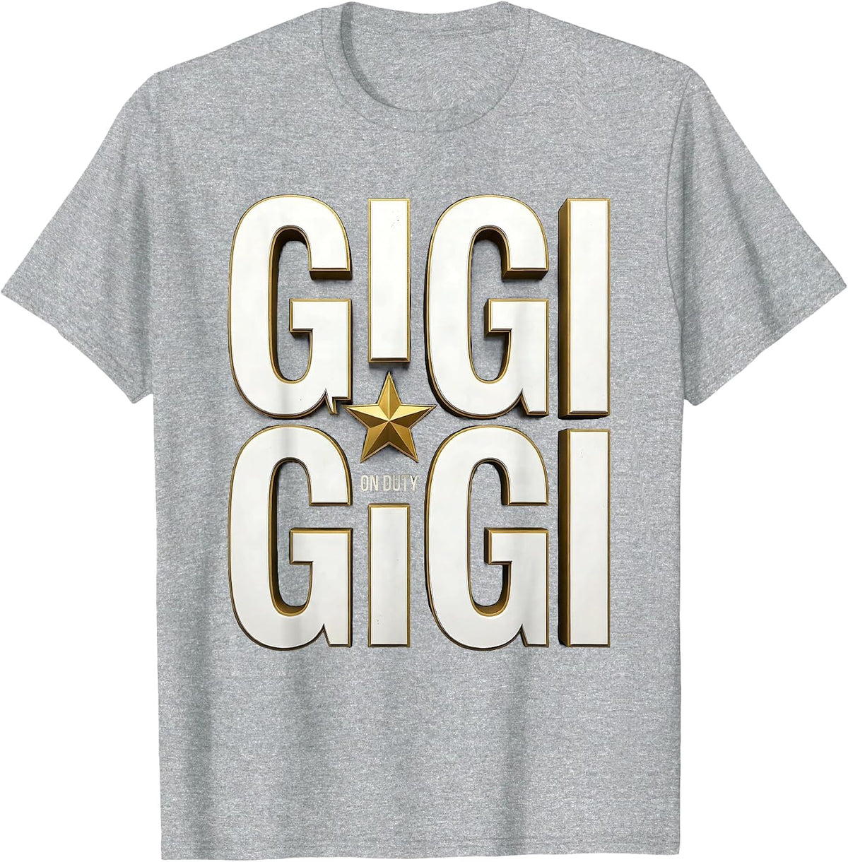 Men's Gigi On Duty Grandma Pride Design T-Shirt - Heather Grey
