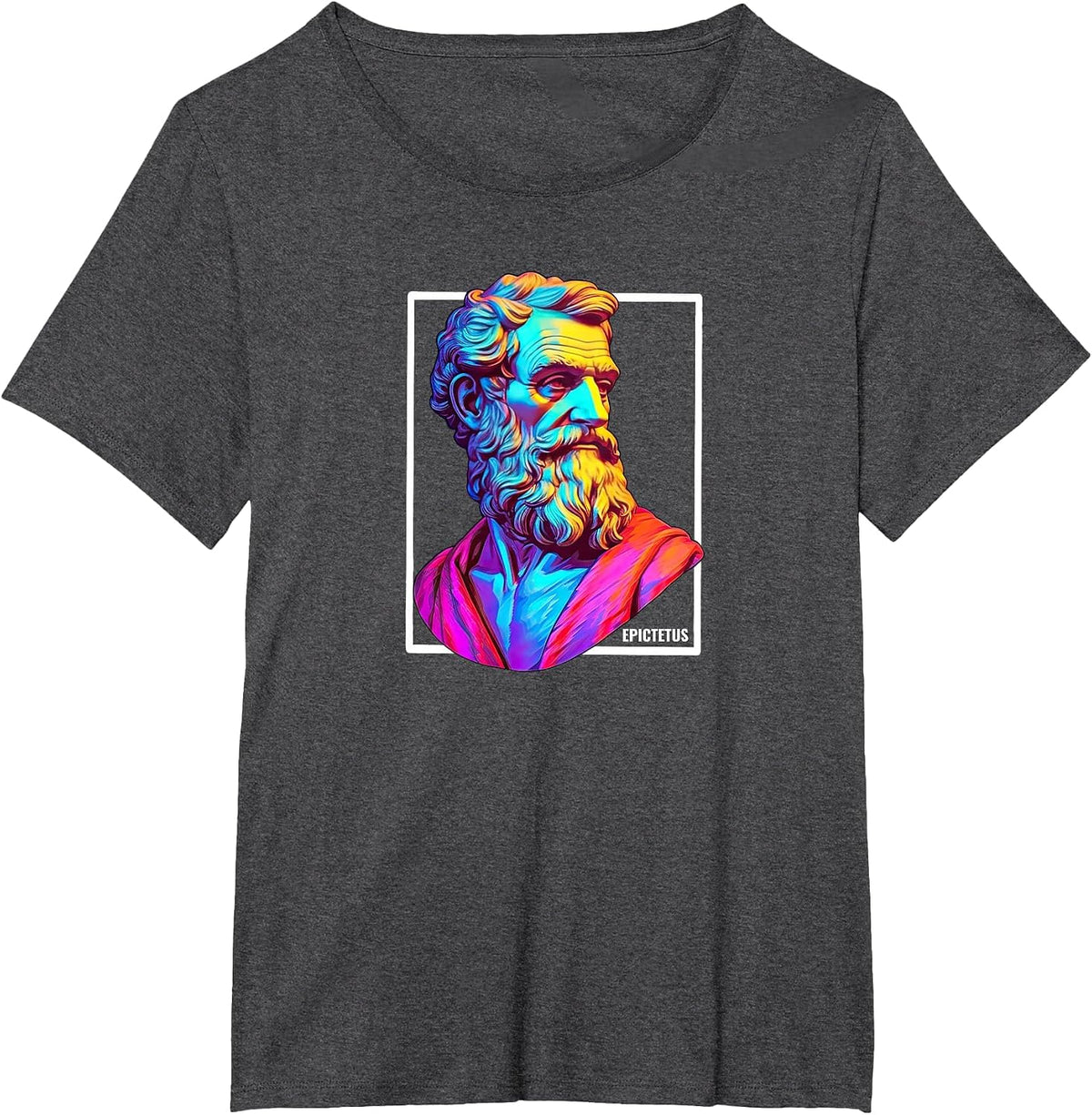 Epictetus Bust Stoic Stoicism Cool Roman Greek Philosopher T-Shirt - Dark Heather Grey